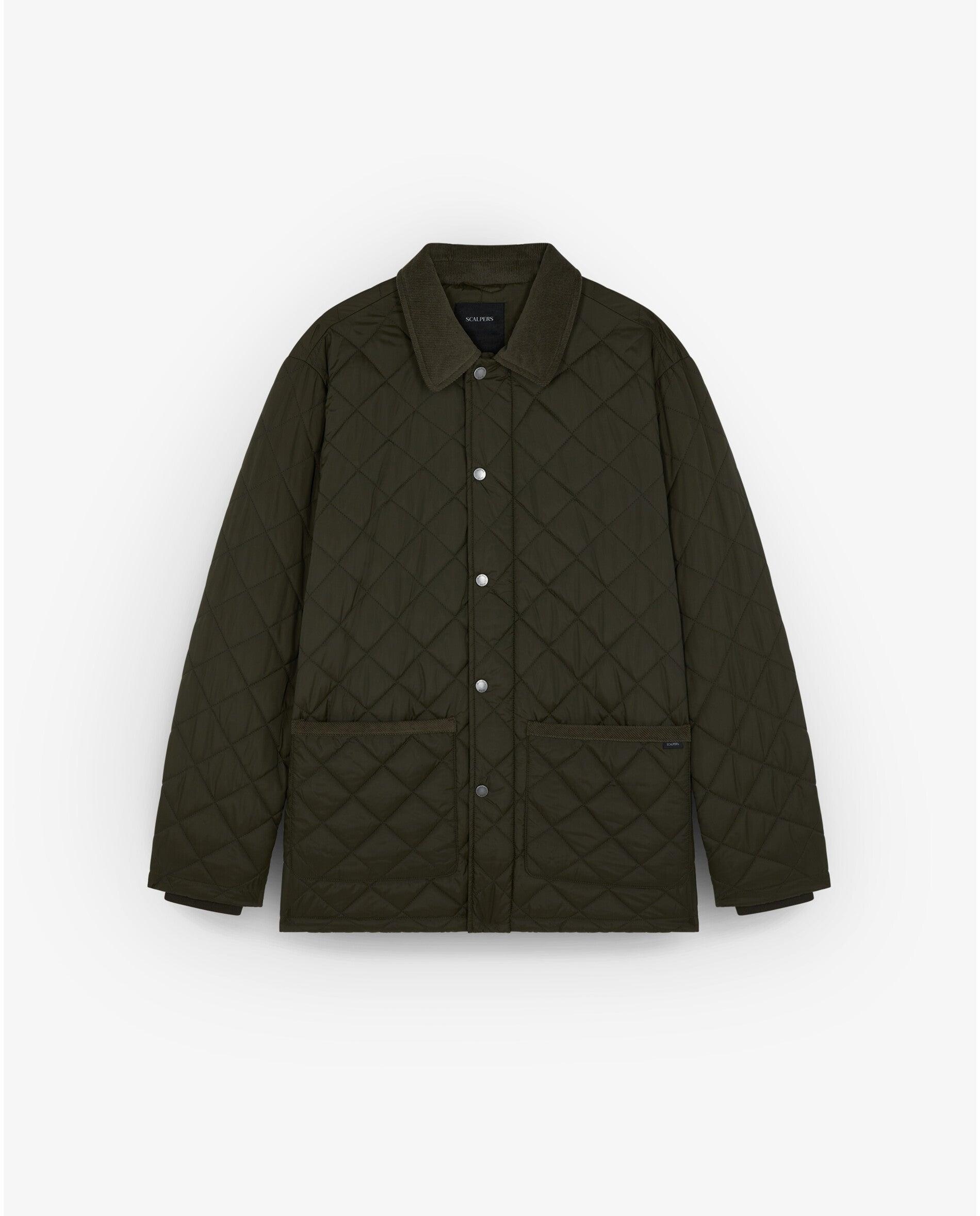 Casaco Acolchoado com Gola de Bombazina Verde-militar-6