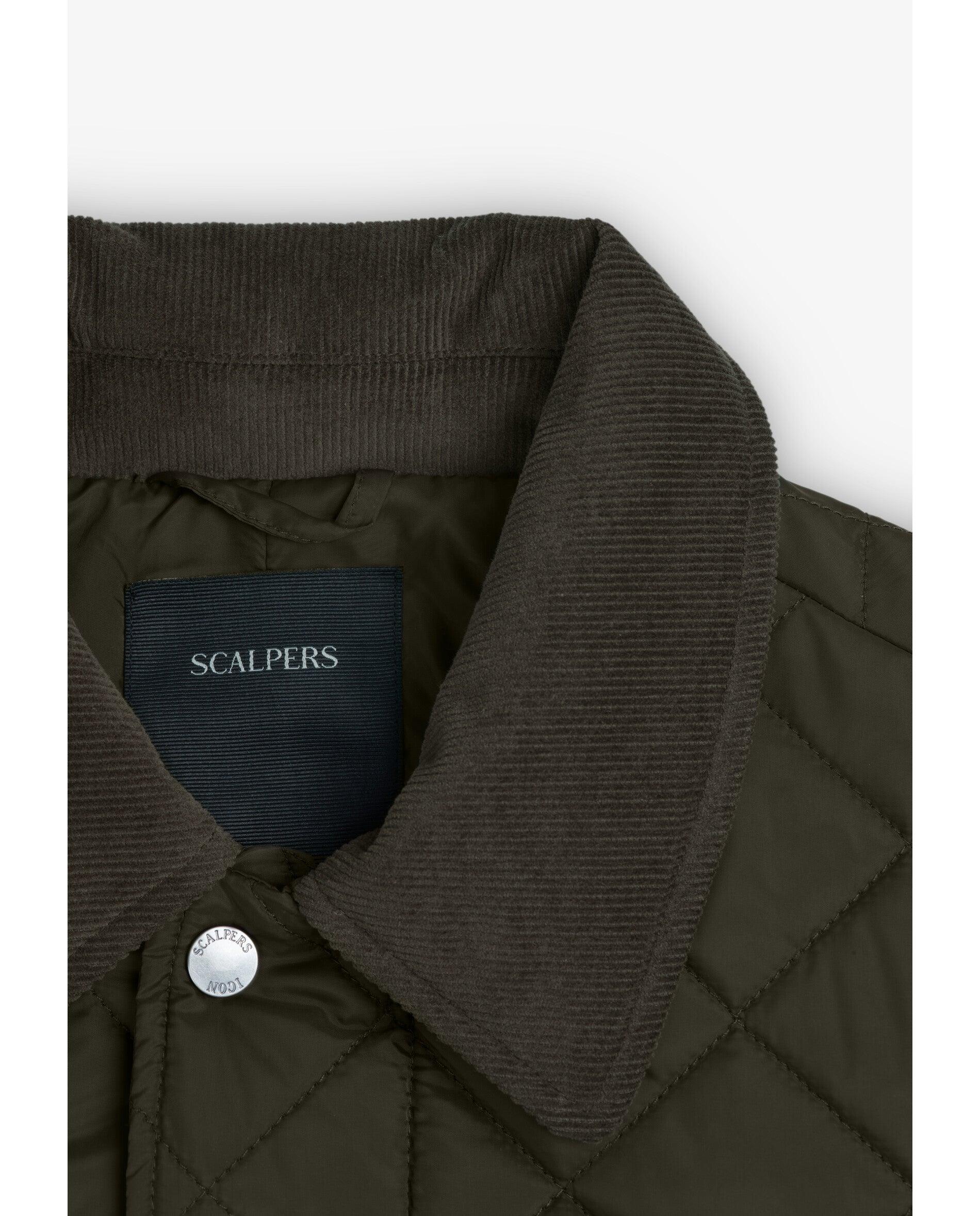 Casaco Acolchoado com Gola de Bombazina Verde-militar-8