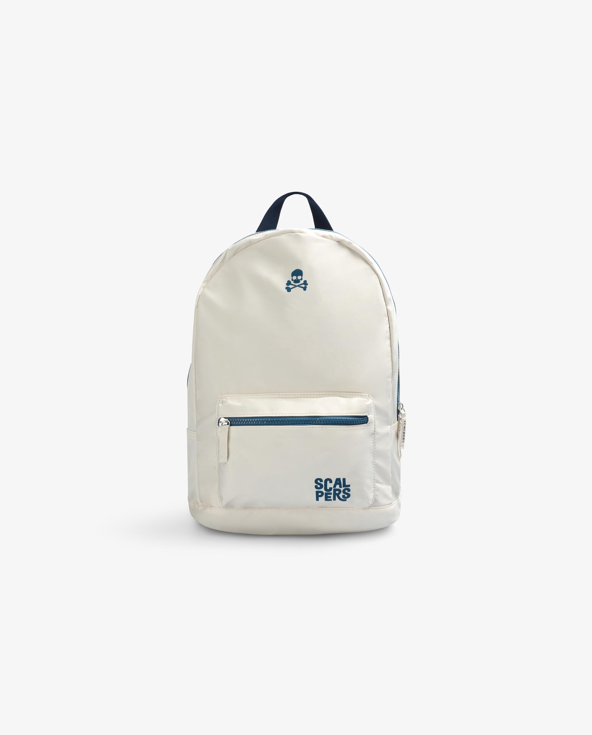 Mochila Infantil com Fecho Zip e Alças Ajustáveis Scalpers Branco-1