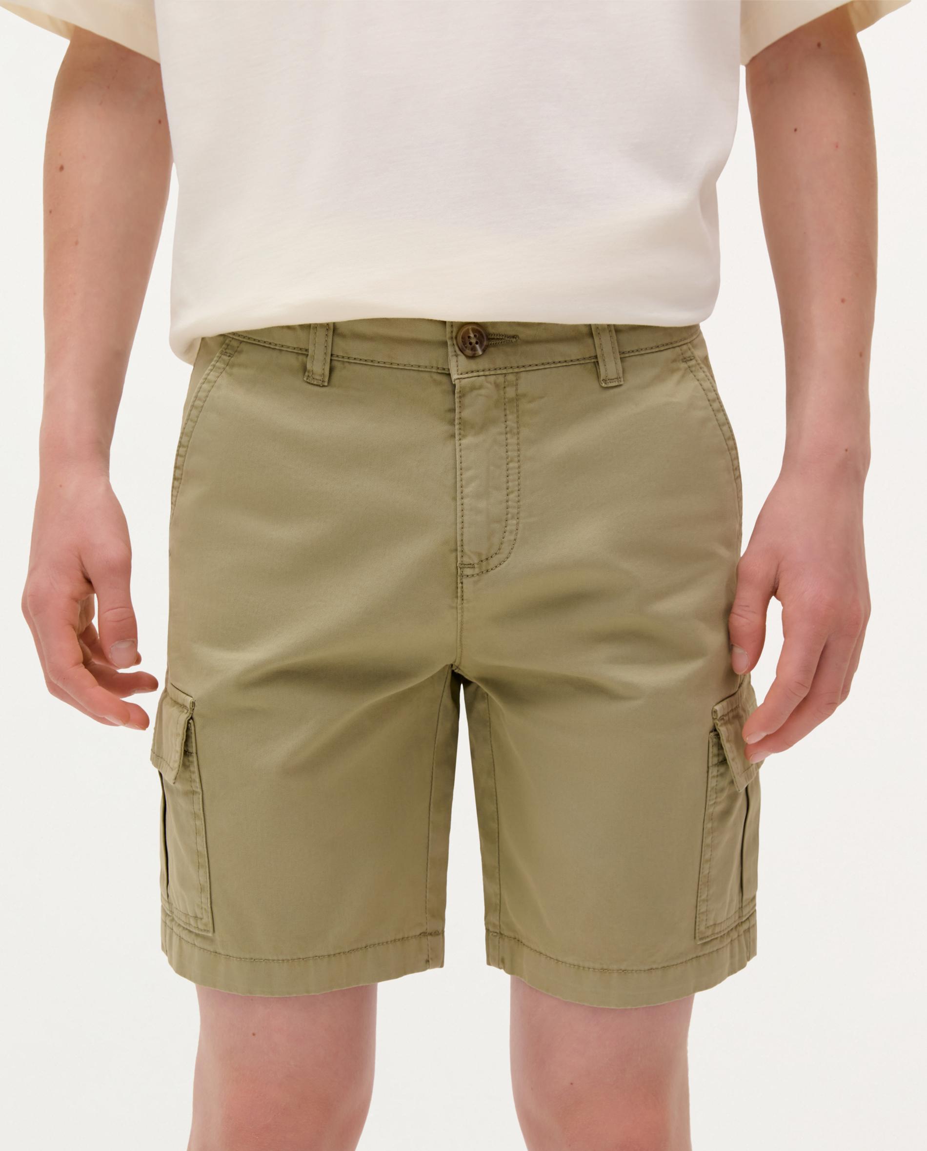 Bermudas Infantil Tipo Cargo de Algodão Caqui-3