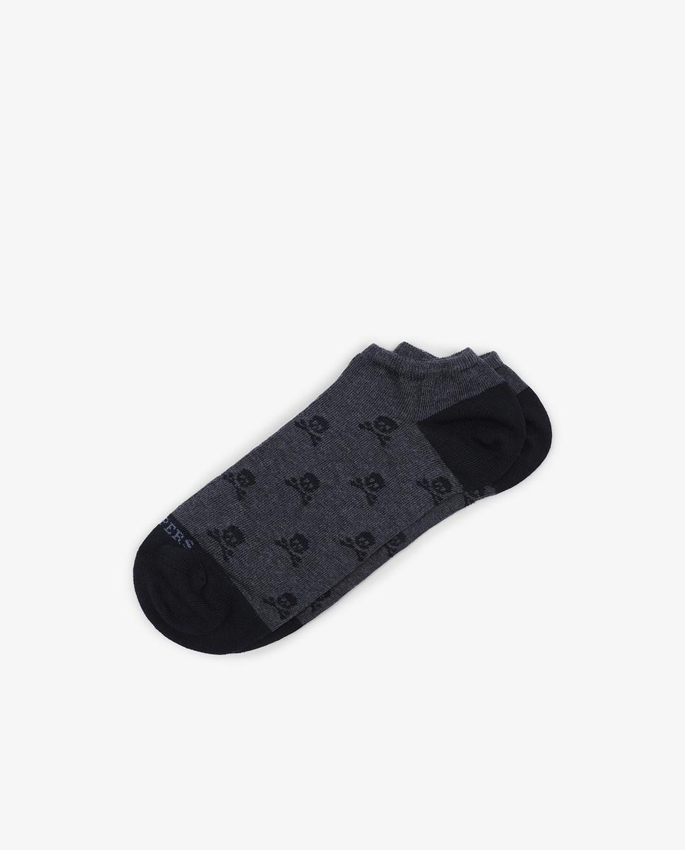 Meias Pelo Tornozelo Estampadas com Biqueira em Contraste Navy-3