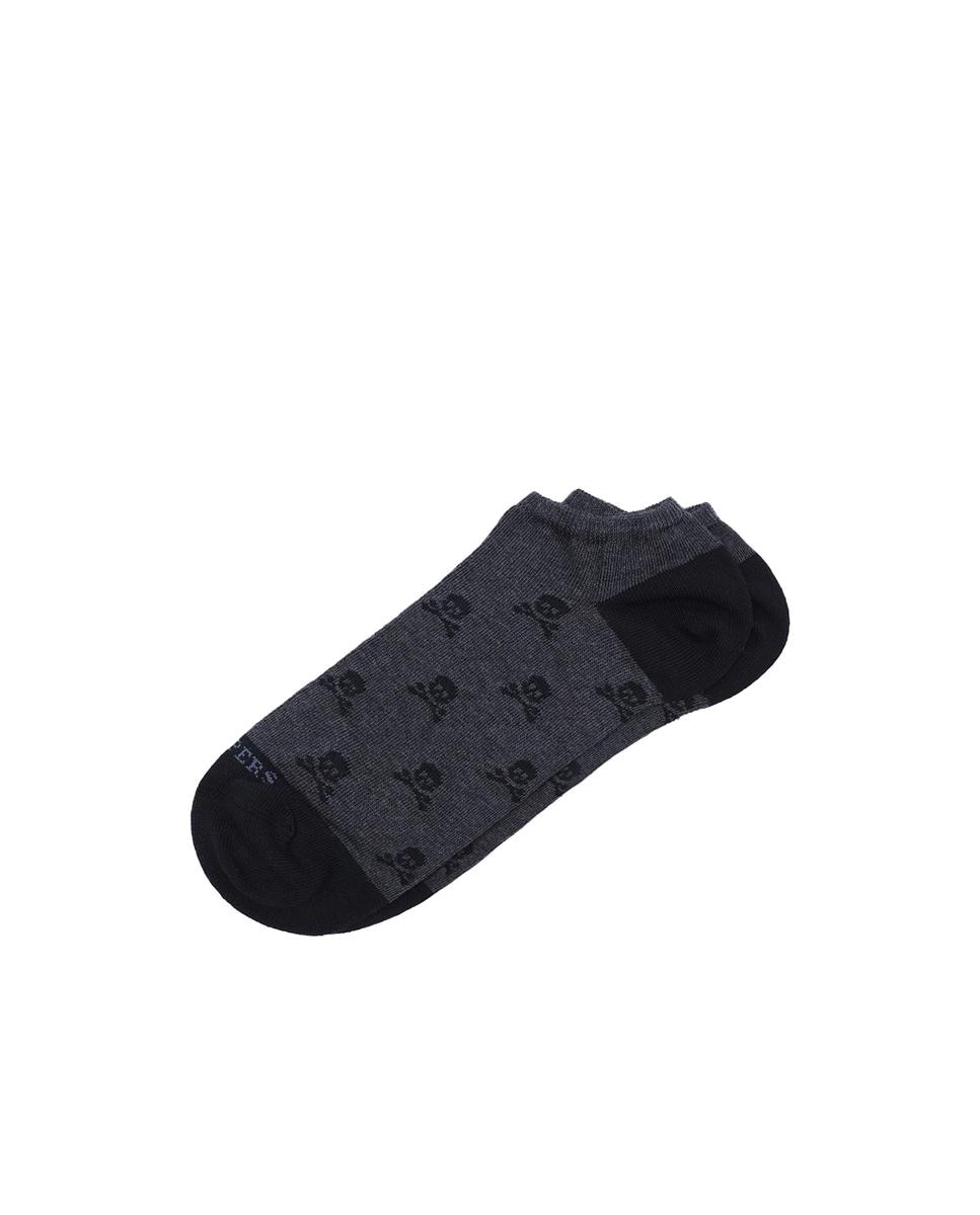 Meias Pelo Tornozelo Estampadas com Biqueira em Contraste Navy-4