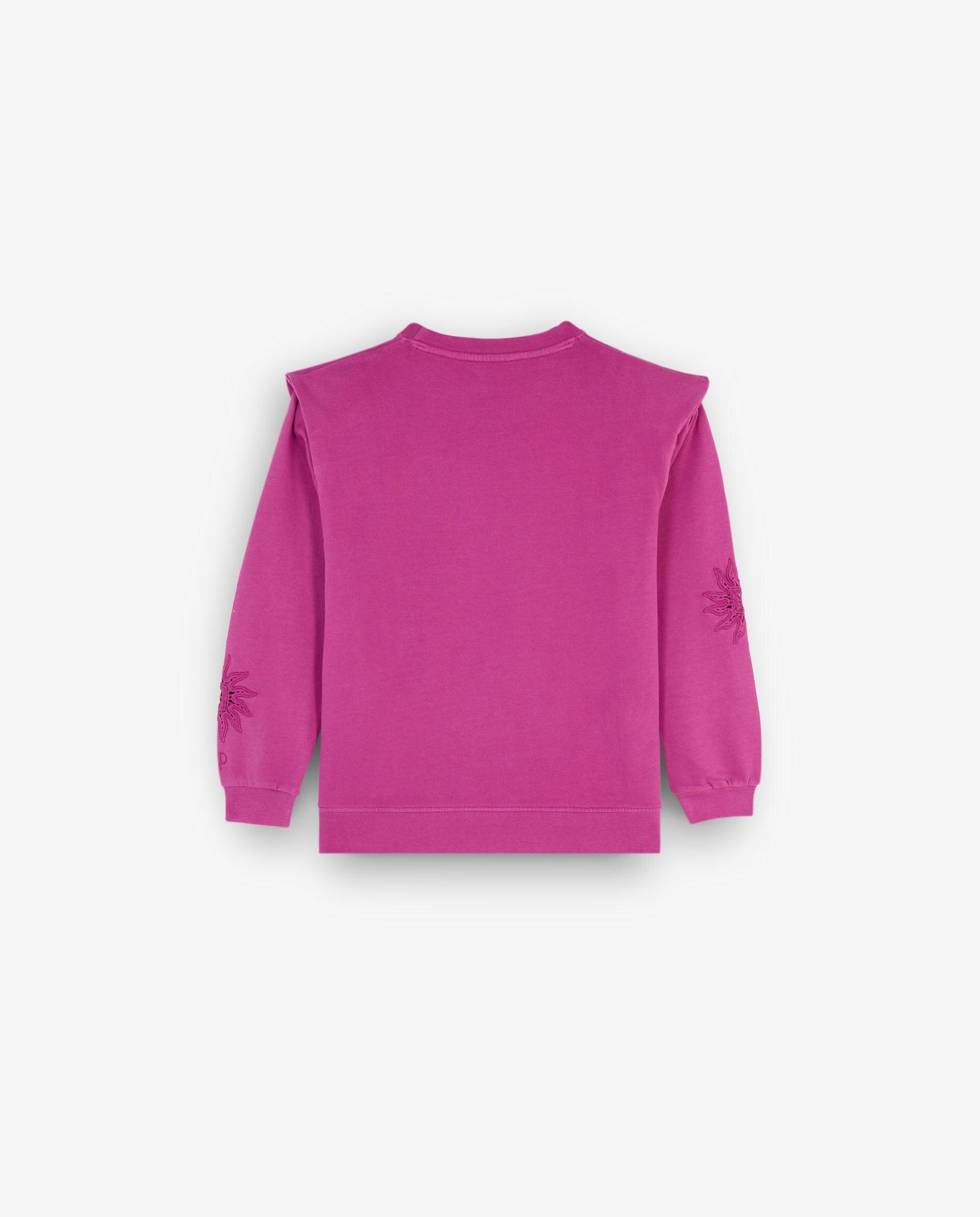 Sweatshirt Infantil de Algodão com Detalhes de Crochê Scalpers Roxo-5
