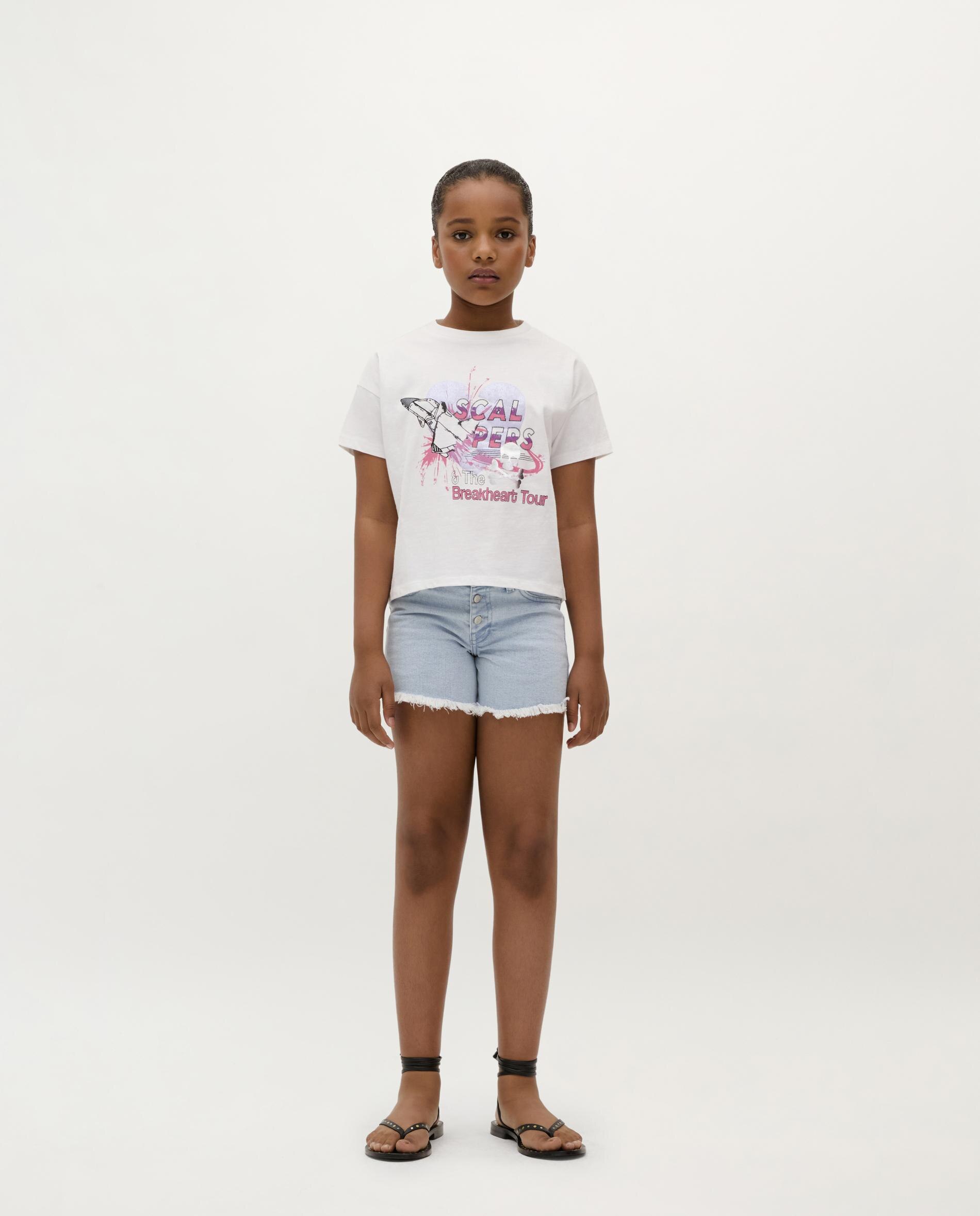 T-shirt Infantil em Algodão de Manga Curta Scalpers Branco-3