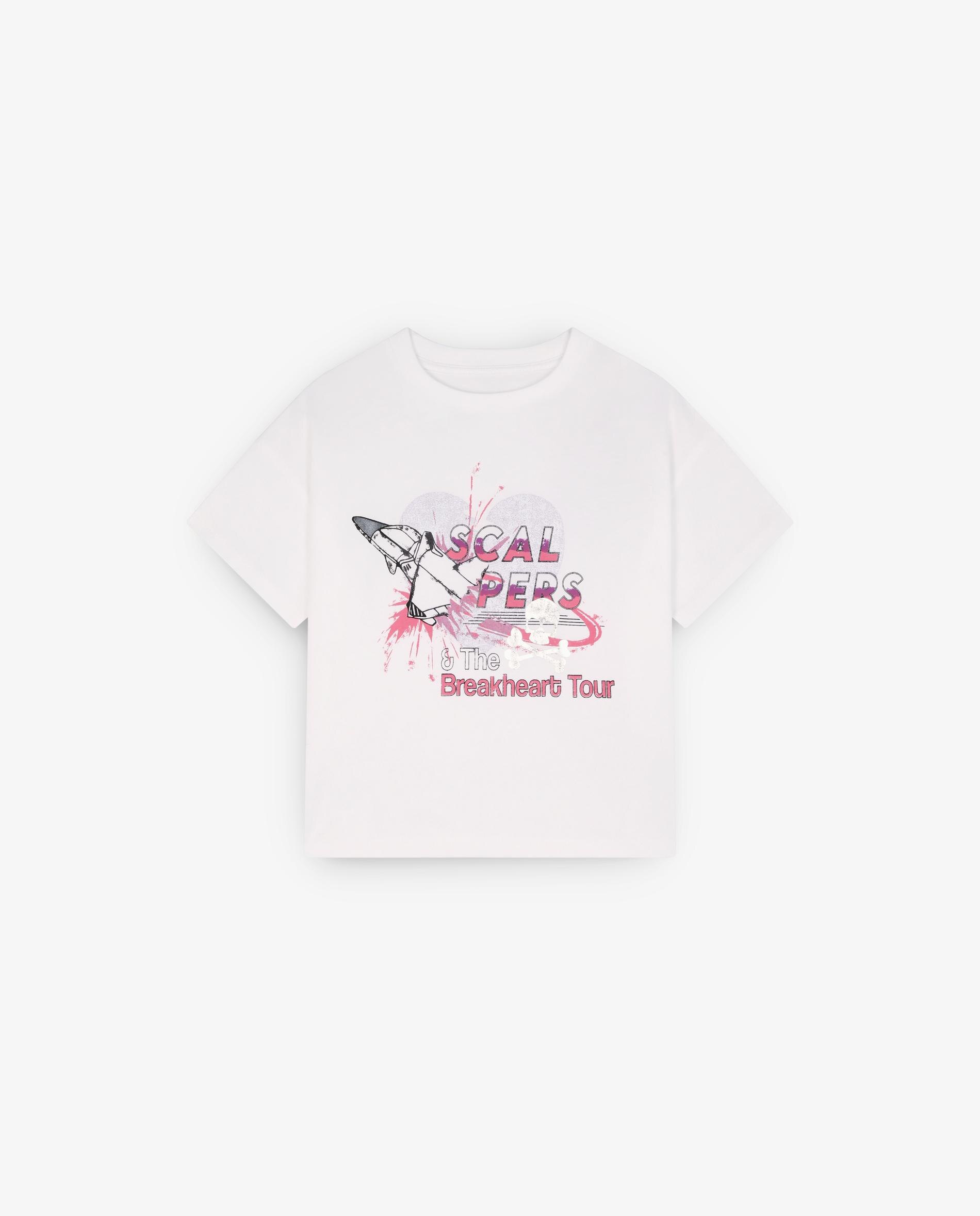 T-shirt Infantil em Algodão de Manga Curta Scalpers Branco-4