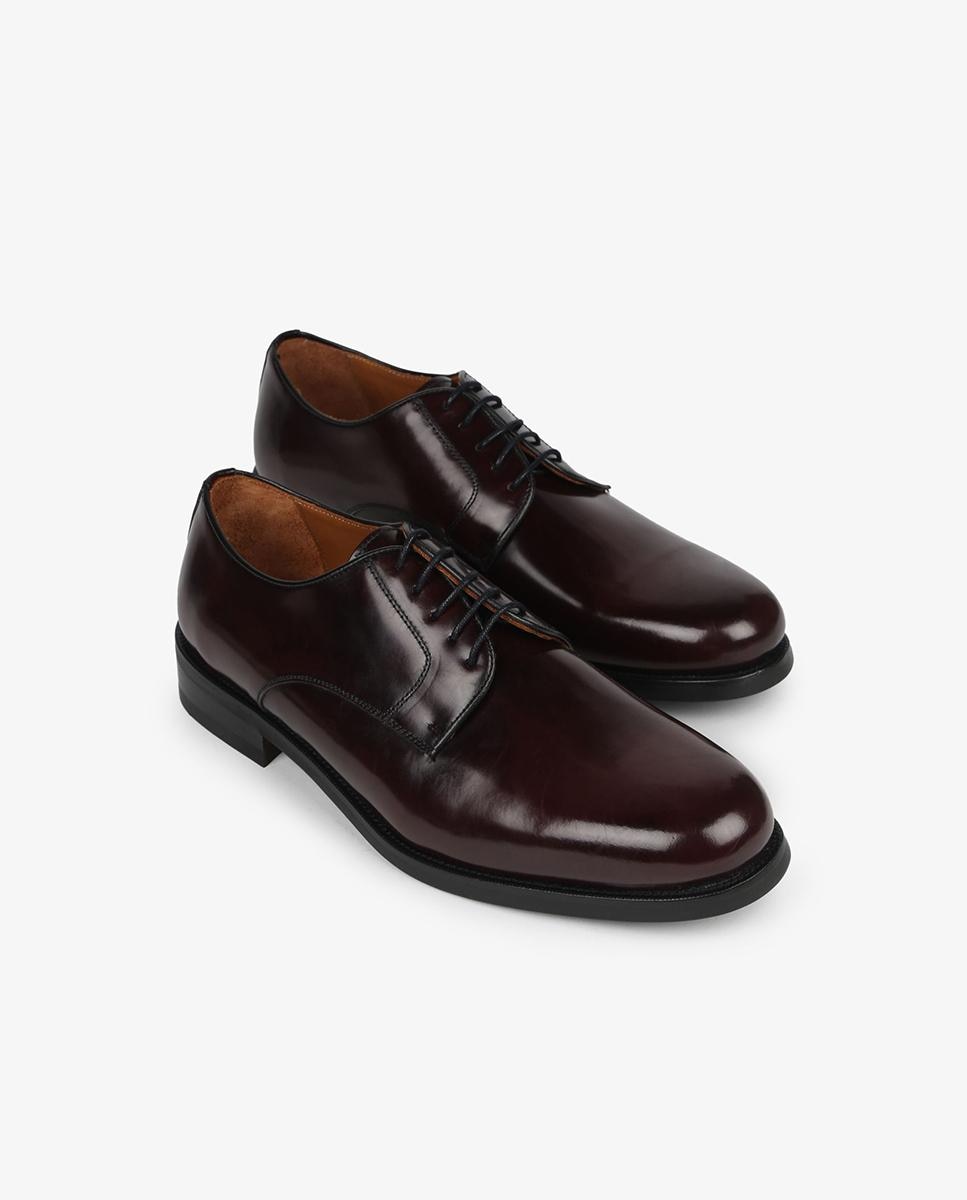 Sapatos de Cordões em Pele com Sola de Borracha Bordeaux-2