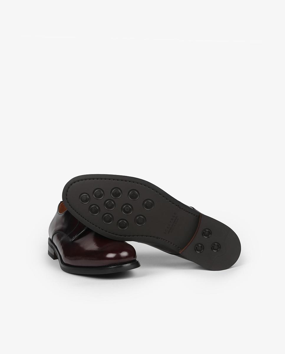 Sapatos de Cordões em Pele com Sola de Borracha Bordeaux-4