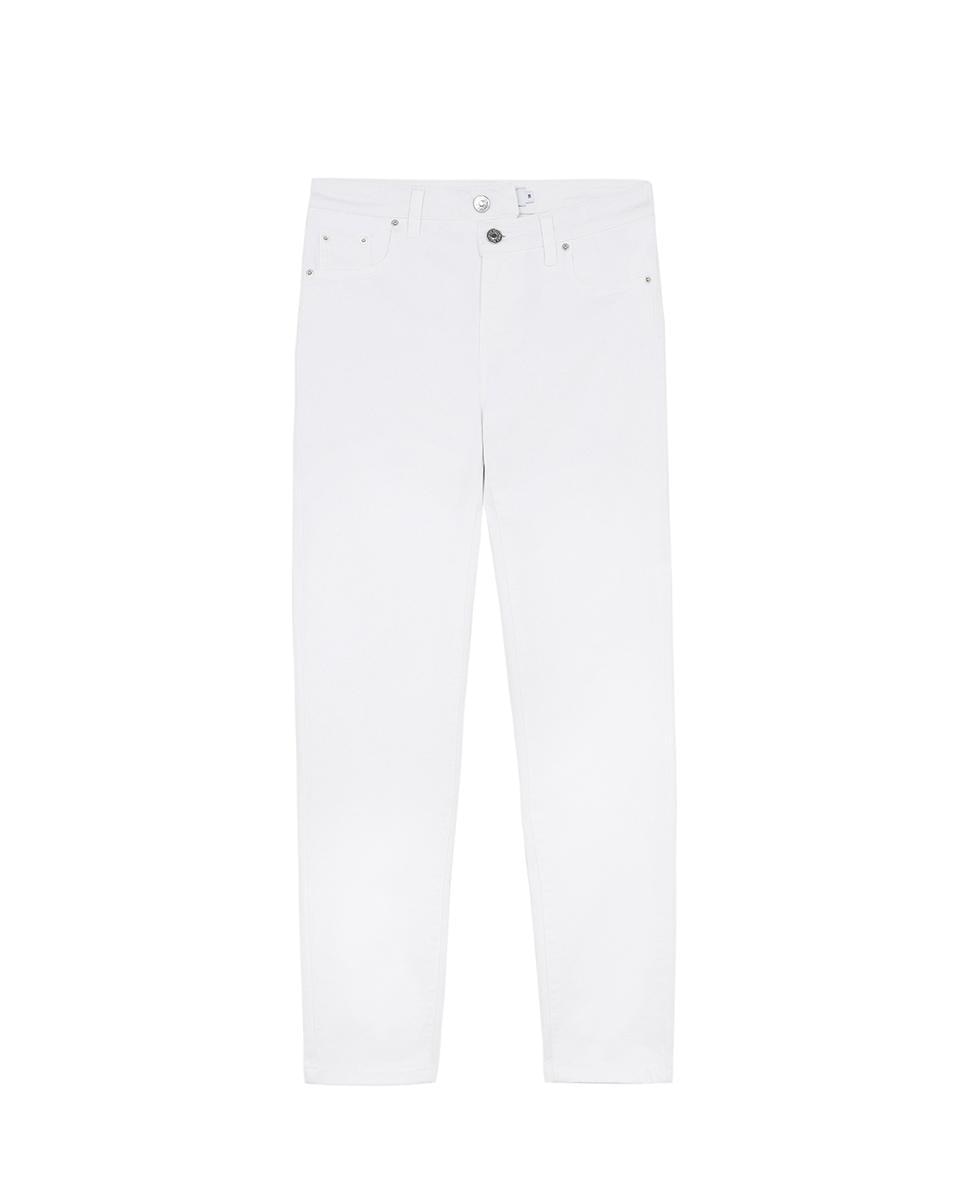 Jeans Straight com Fecho de Botões e Presilhas na Cintura Branco-5
