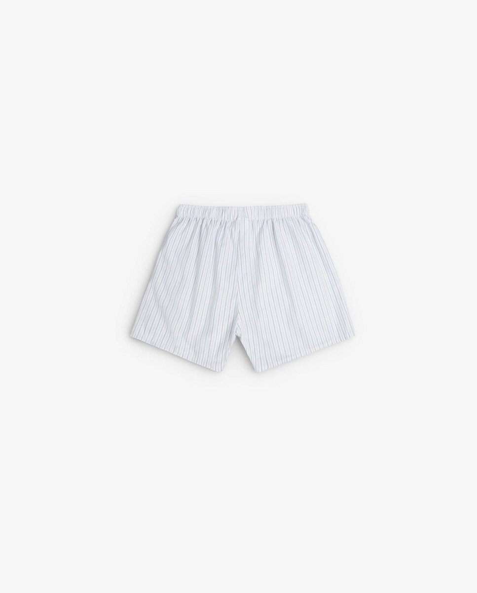 Boxers de Algodão Às Riscas Branco-2