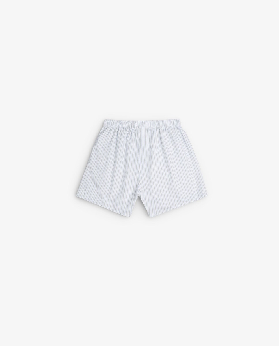 Boxers de Algodão Às Riscas Branco-2