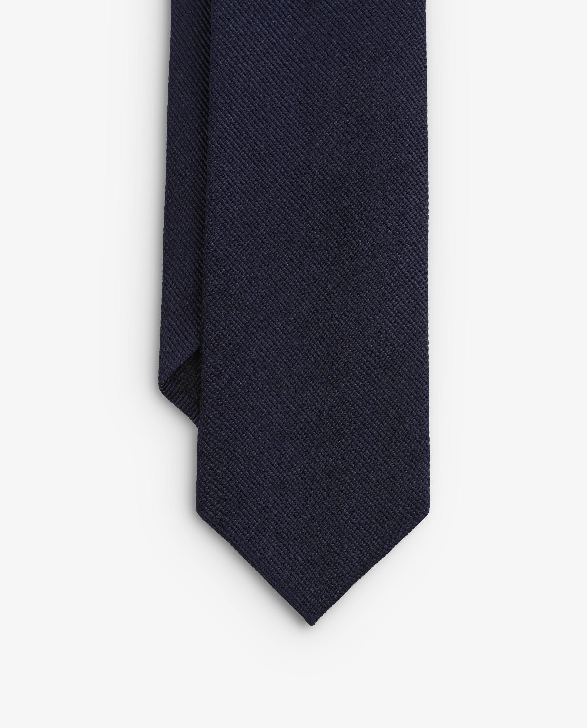 Gravata de Seda Lisa Navy-5