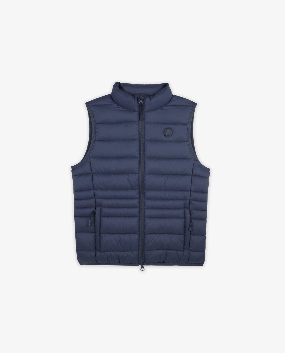 Colete Infantil Acolchoado com Fecho Zip Azul-marinho-4