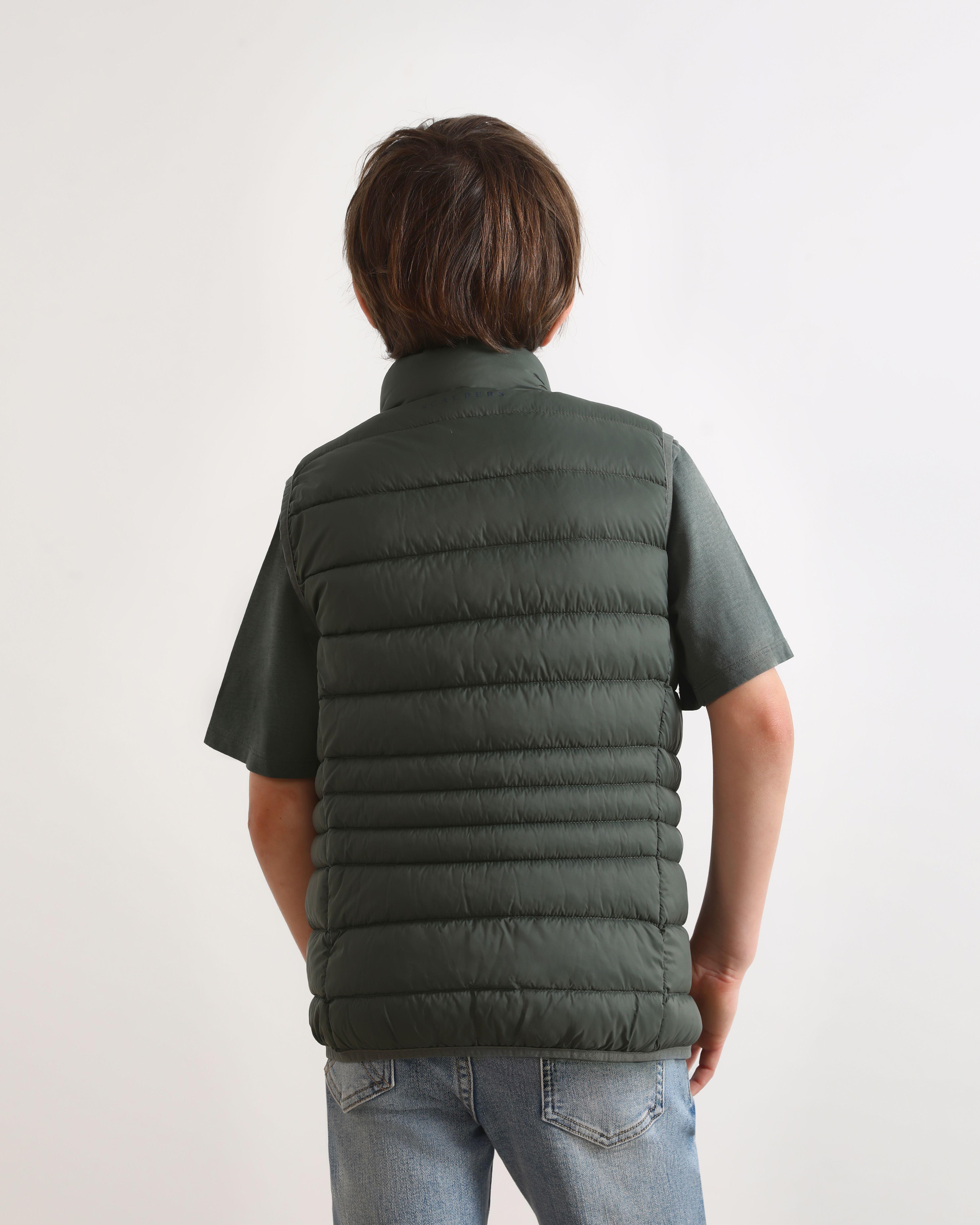 Colete Infantil Acolchoado com Fecho Zip Scalpers Verde-escuro-3