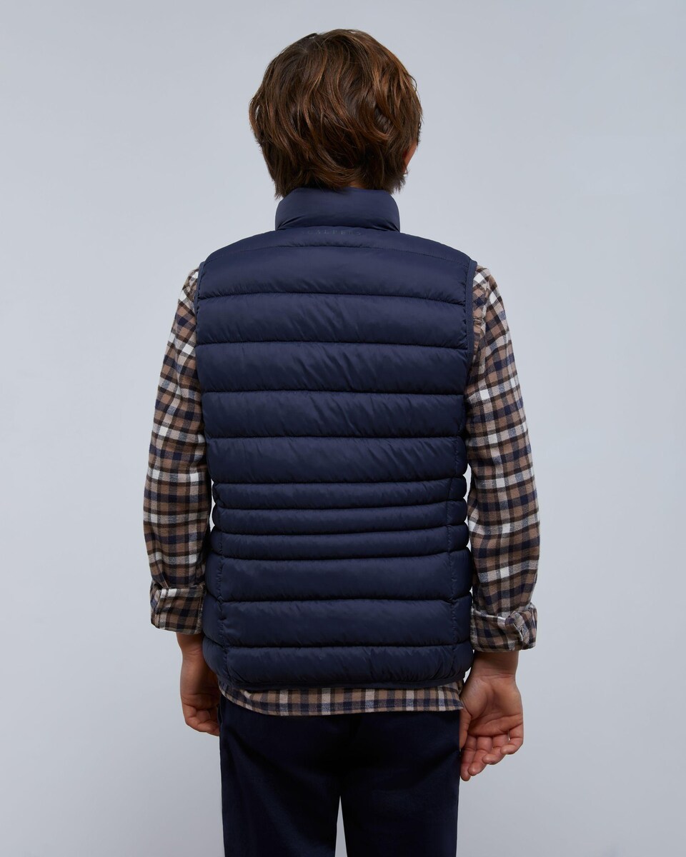 Colete Infantil Acolchoado com Fecho Zip Azul-marinho-3