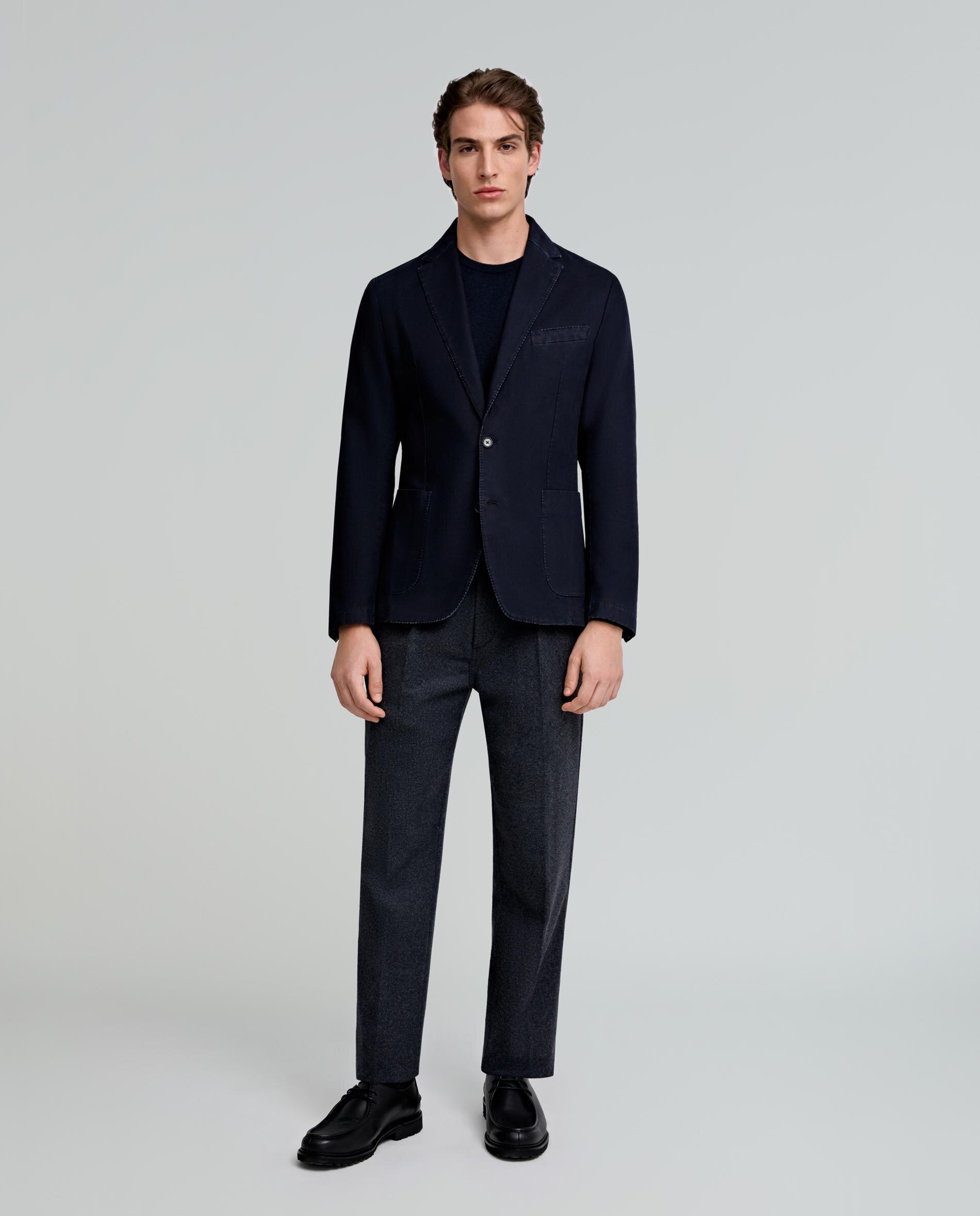 Blazer Regular Fit com Bolsos Patch Azul-marinho-2