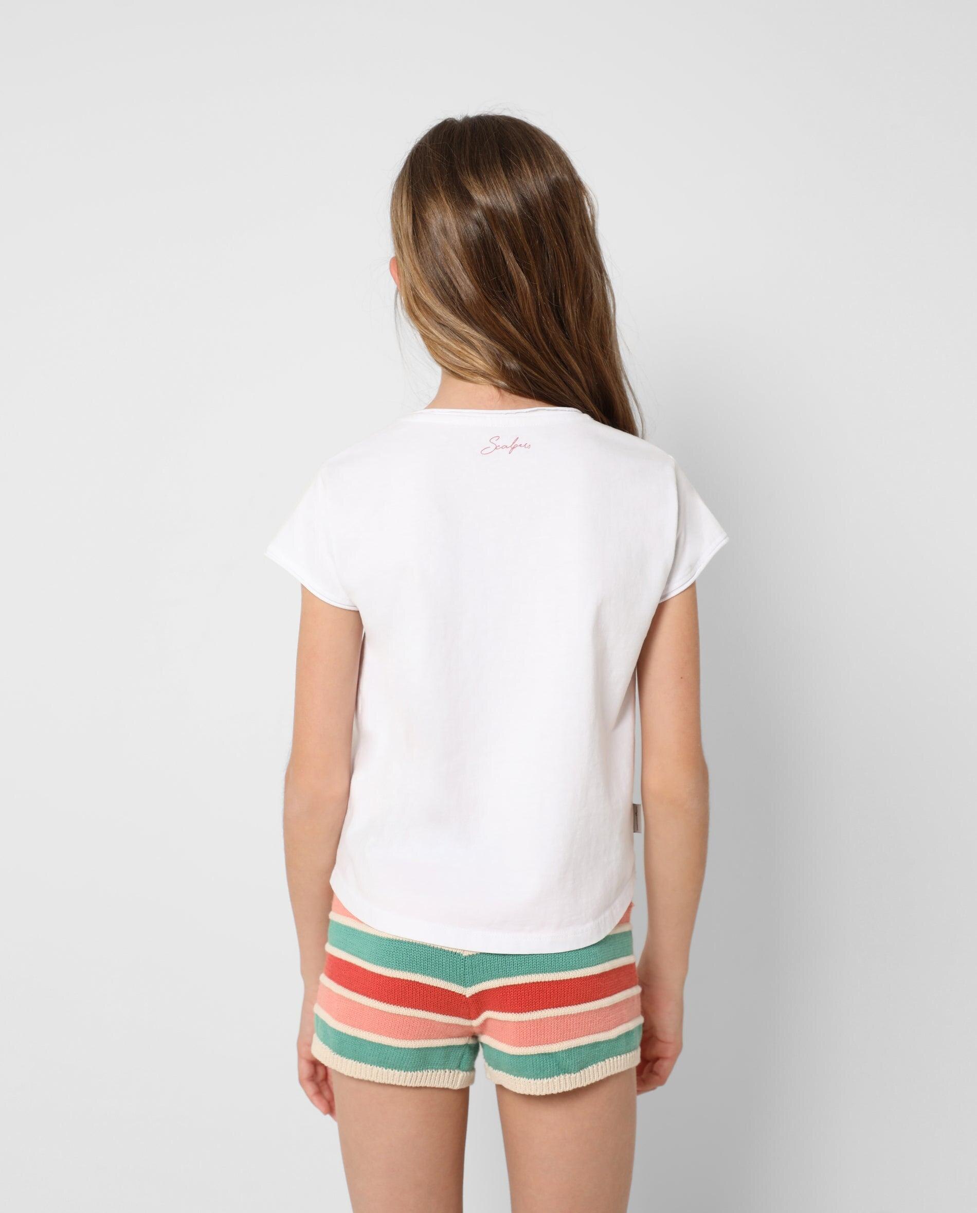 T-shirt Infantil de Manga Curta 100% Algodão Branco-2