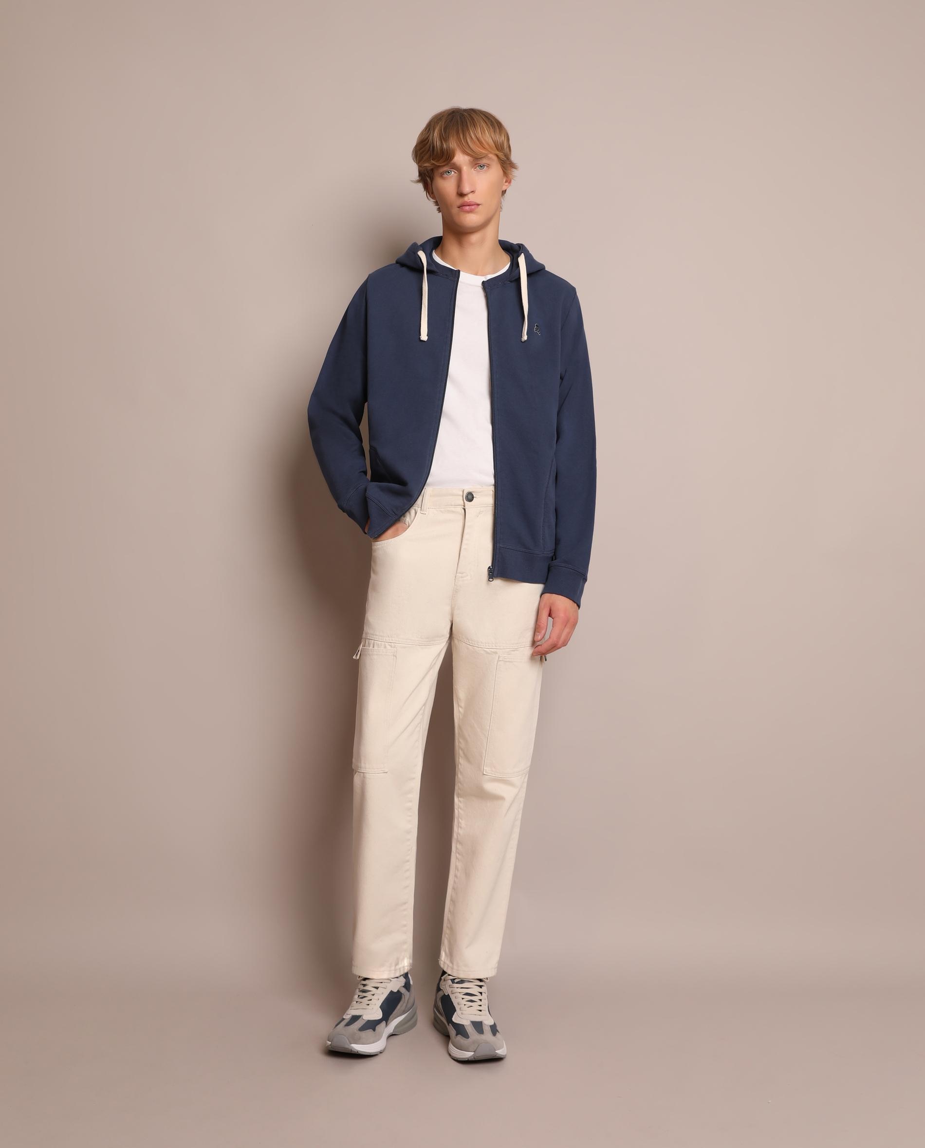 Sweatshirt com Capuz e Fecho Zip Navy-2