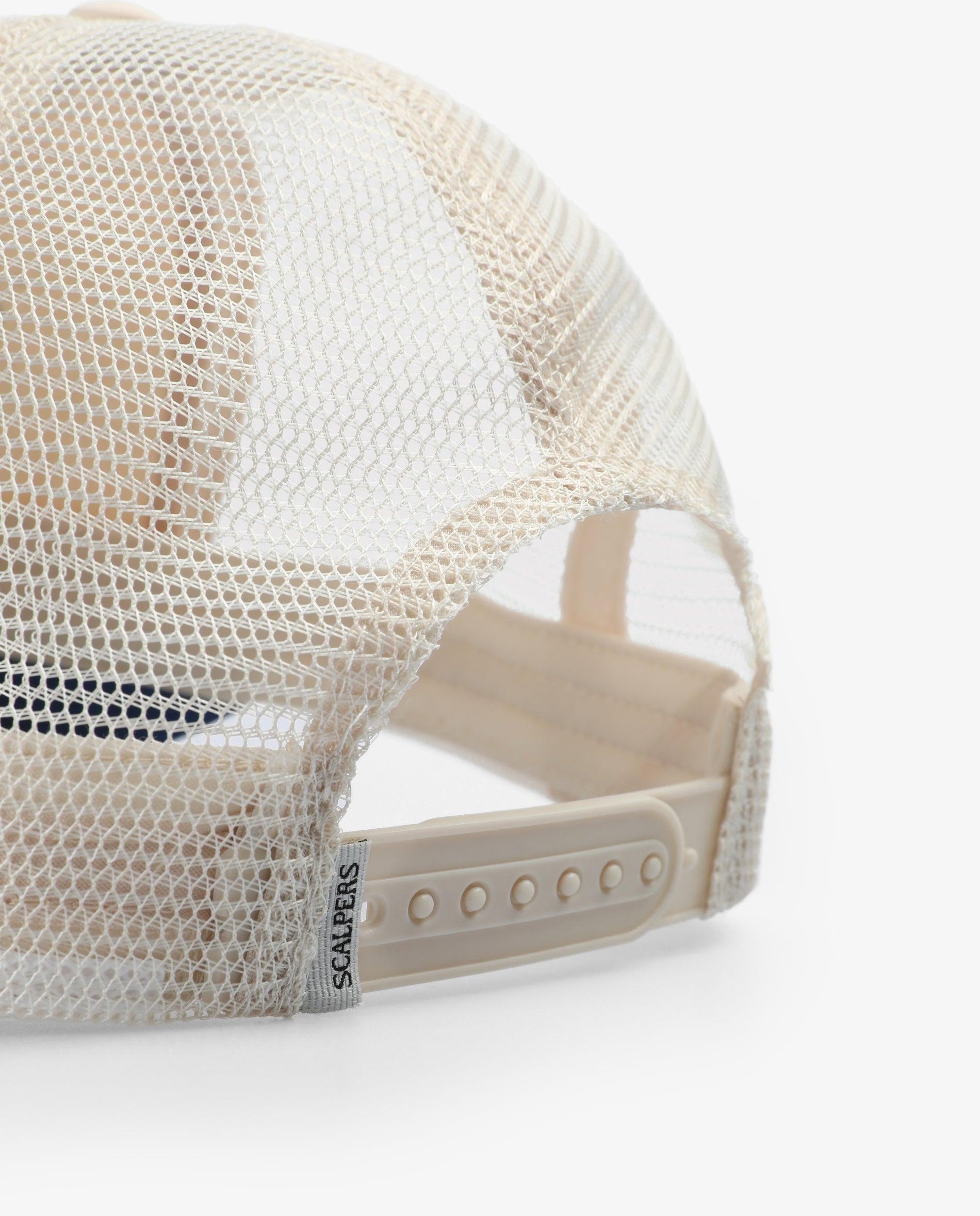 Boné Trucker Ajustável com Print Frontal Azul / Bege-4