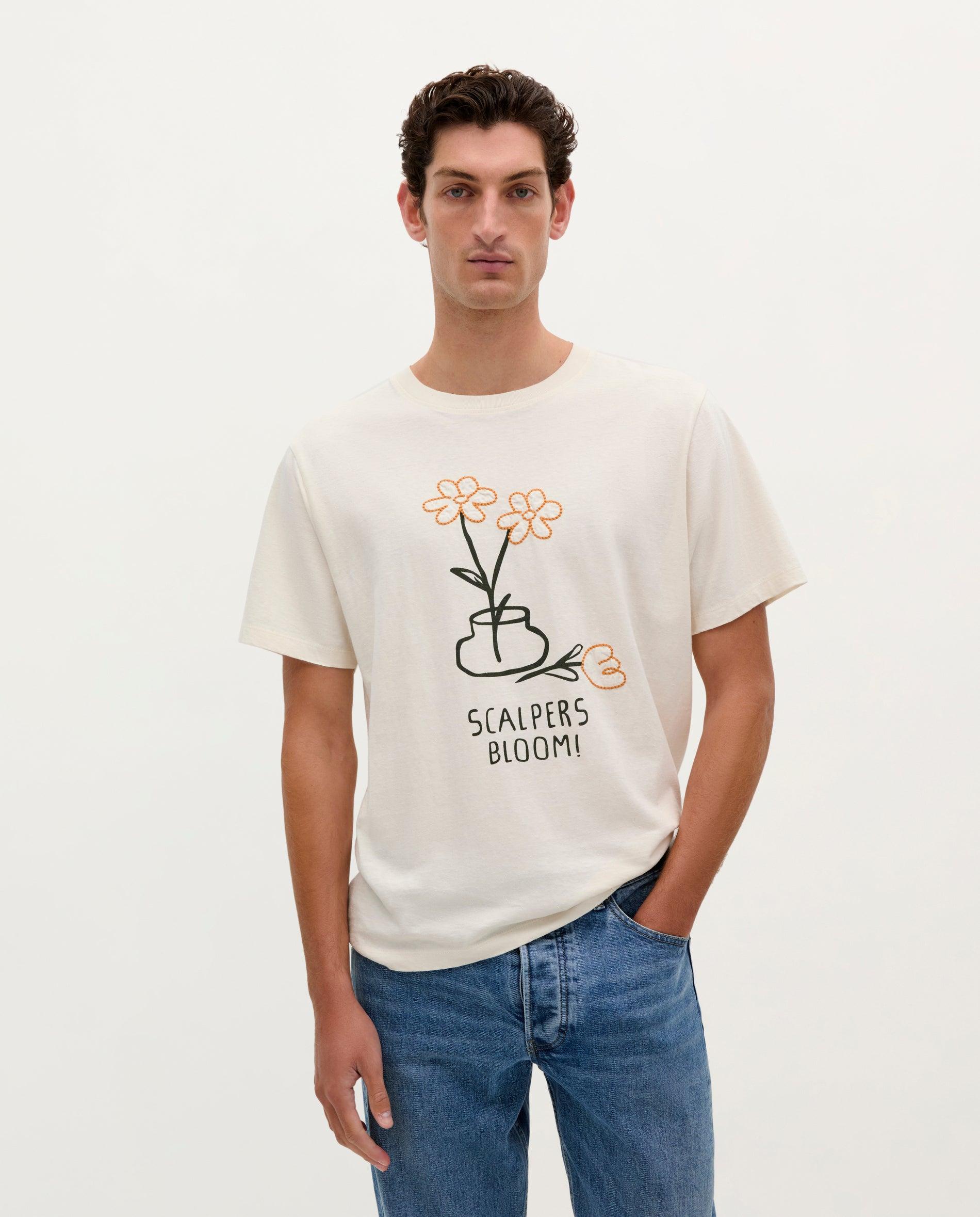 T-shirt em Algodão de Manga Curta Branco-1