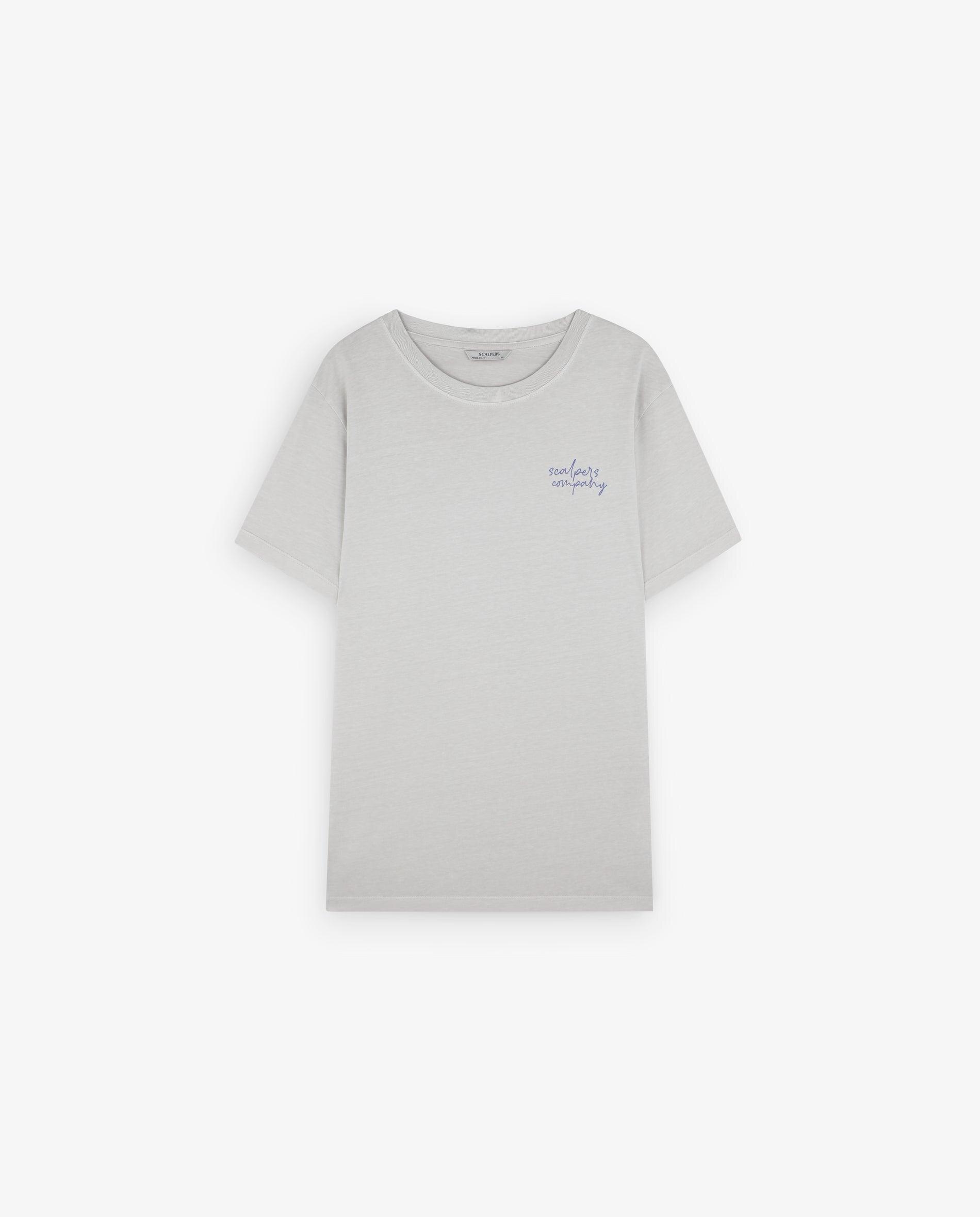 T-shirt em Algodão de Manga Curta Cinzento-claro-1