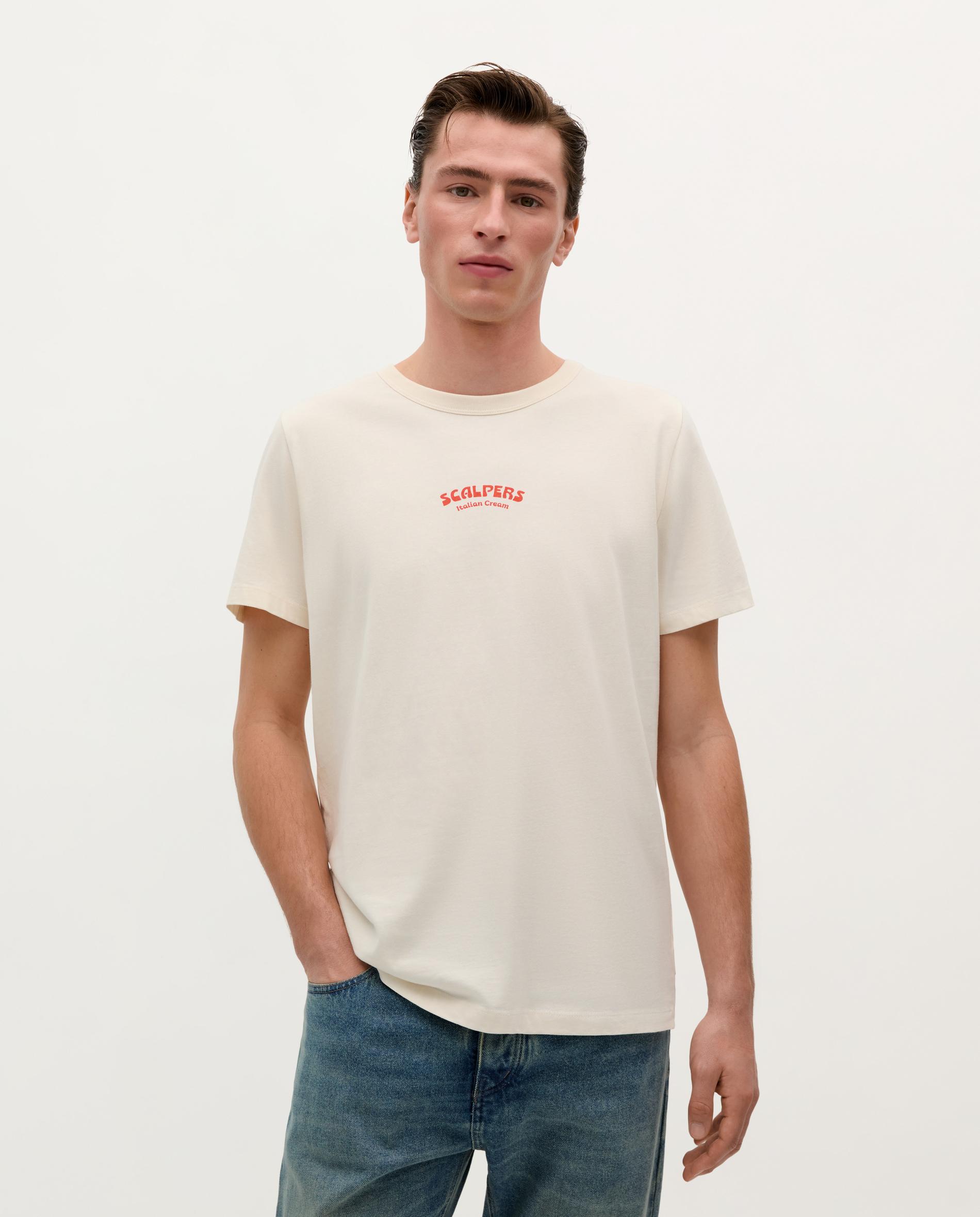 T-shirt em Algodão de Manga Curta Branco-1
