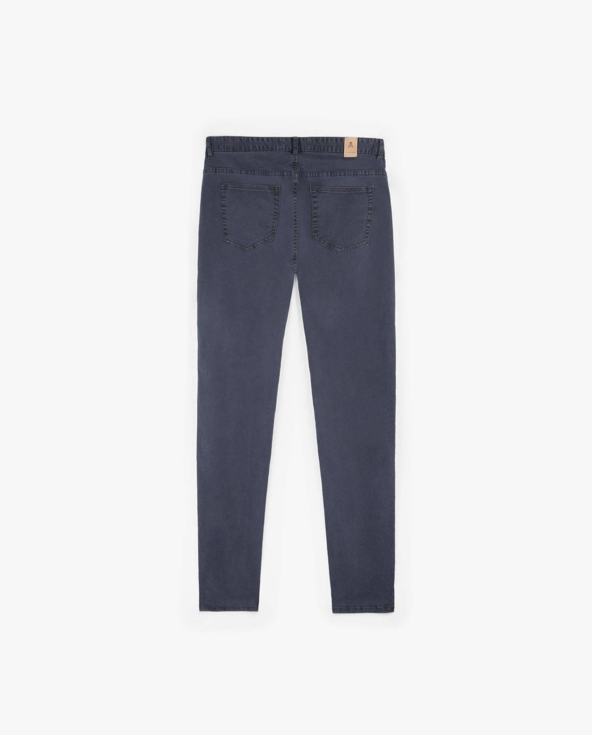 Calças Cinco Bolsos Regular Fit com Presilhas na Cintura Navy-7