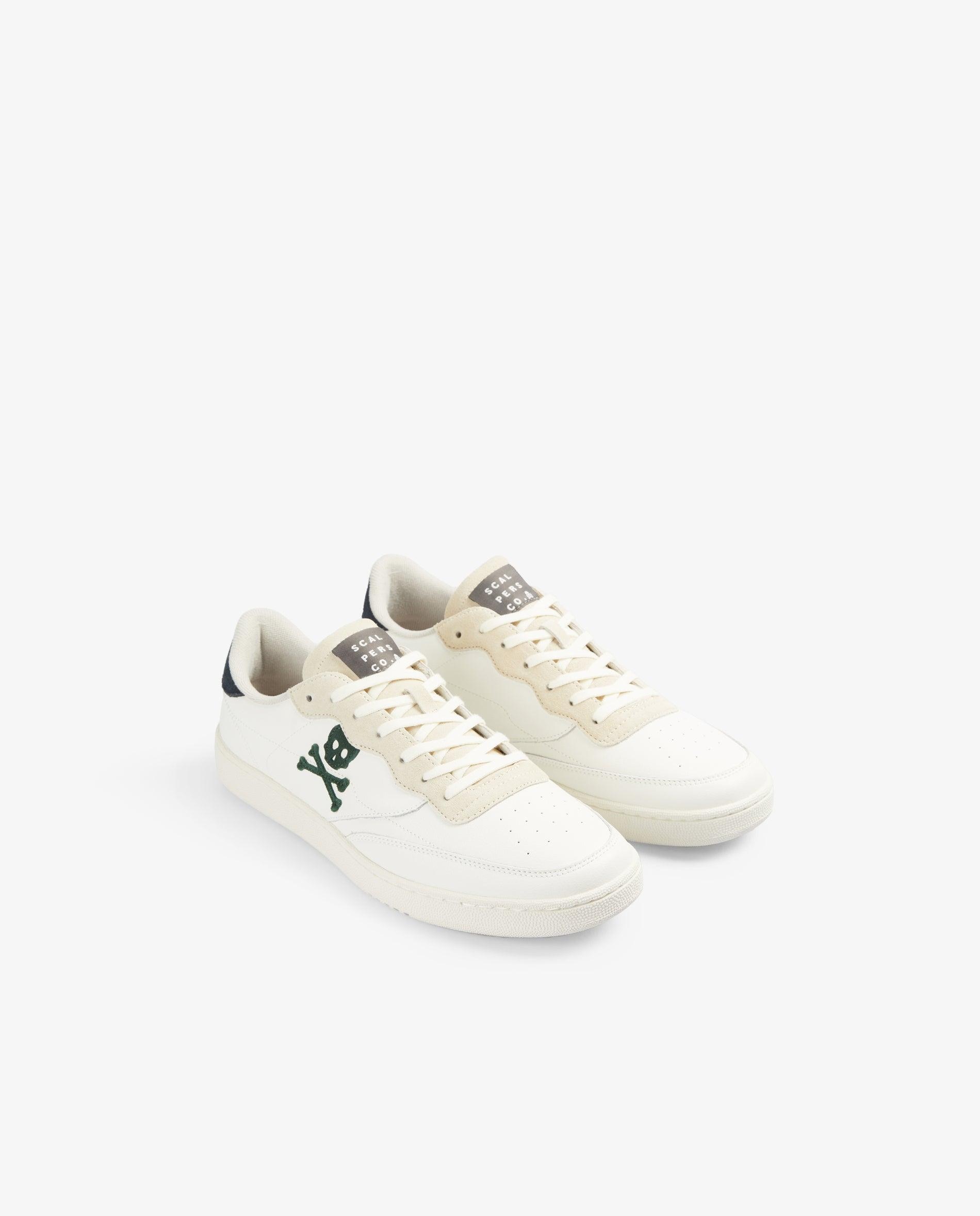 Sapatilhas Formais com Calcanhar em Contraste Branco / Verde-2