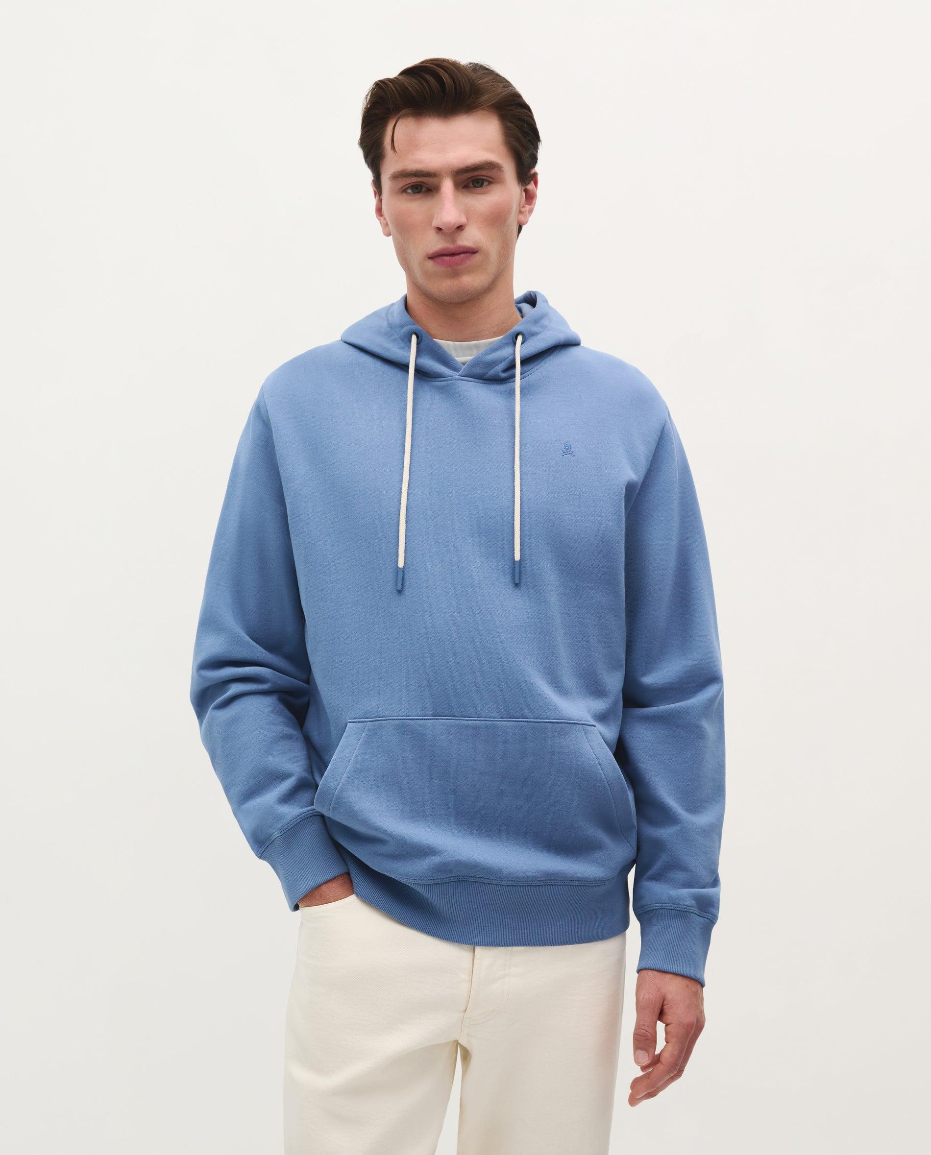 Sweatshirt em Algodão com Capuz Azul-1