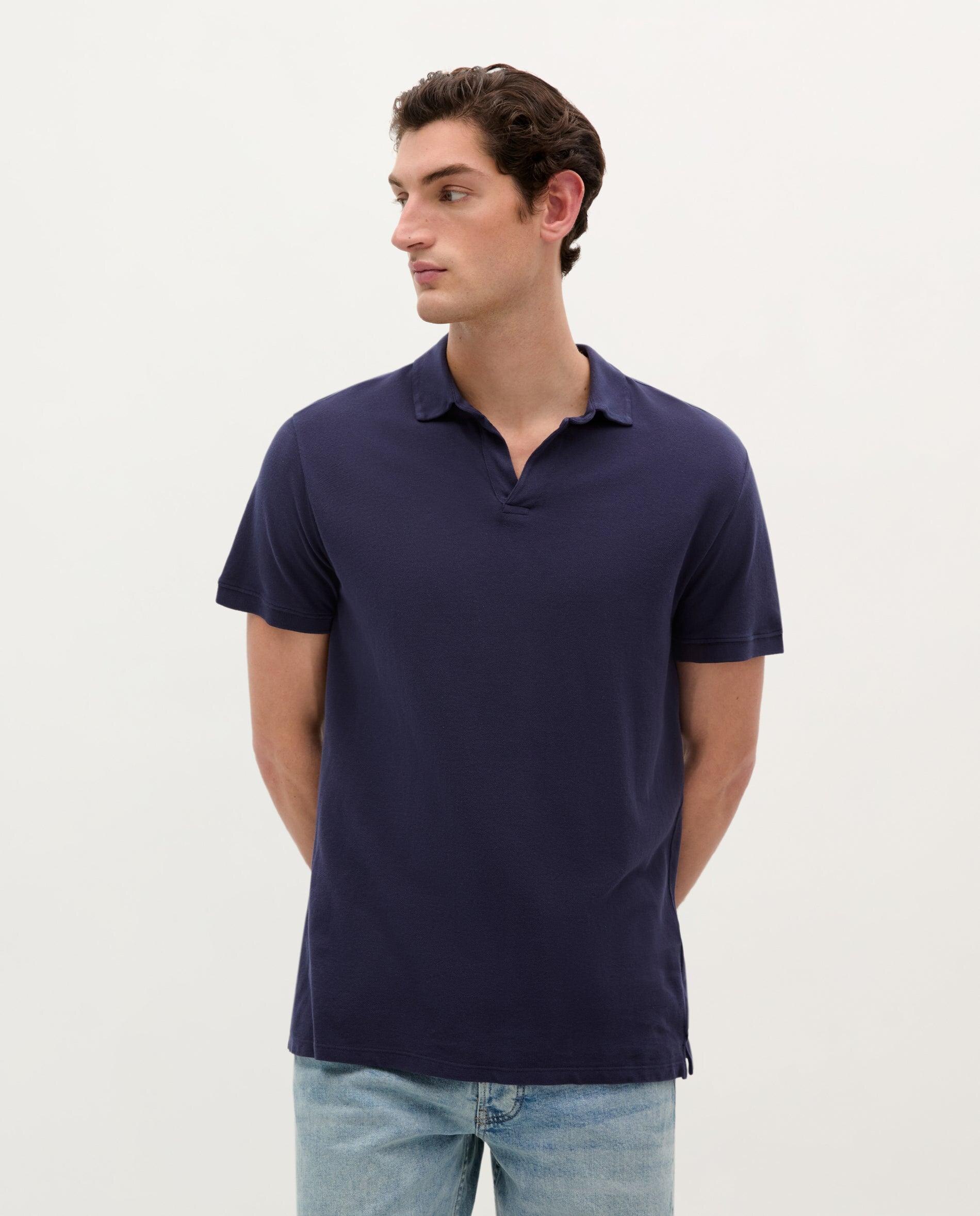 Polo de Algodão Regular Fit Azul-marinho-1