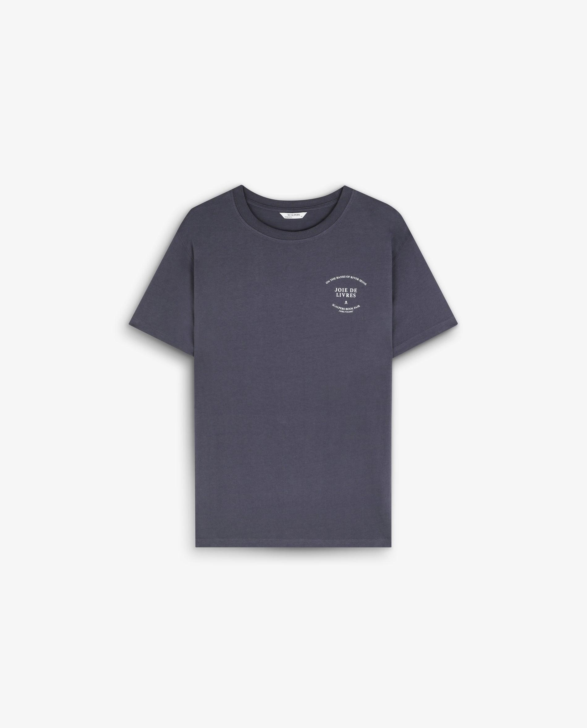 T-shirt de Algodão Regular Fit Azul-escuro-1