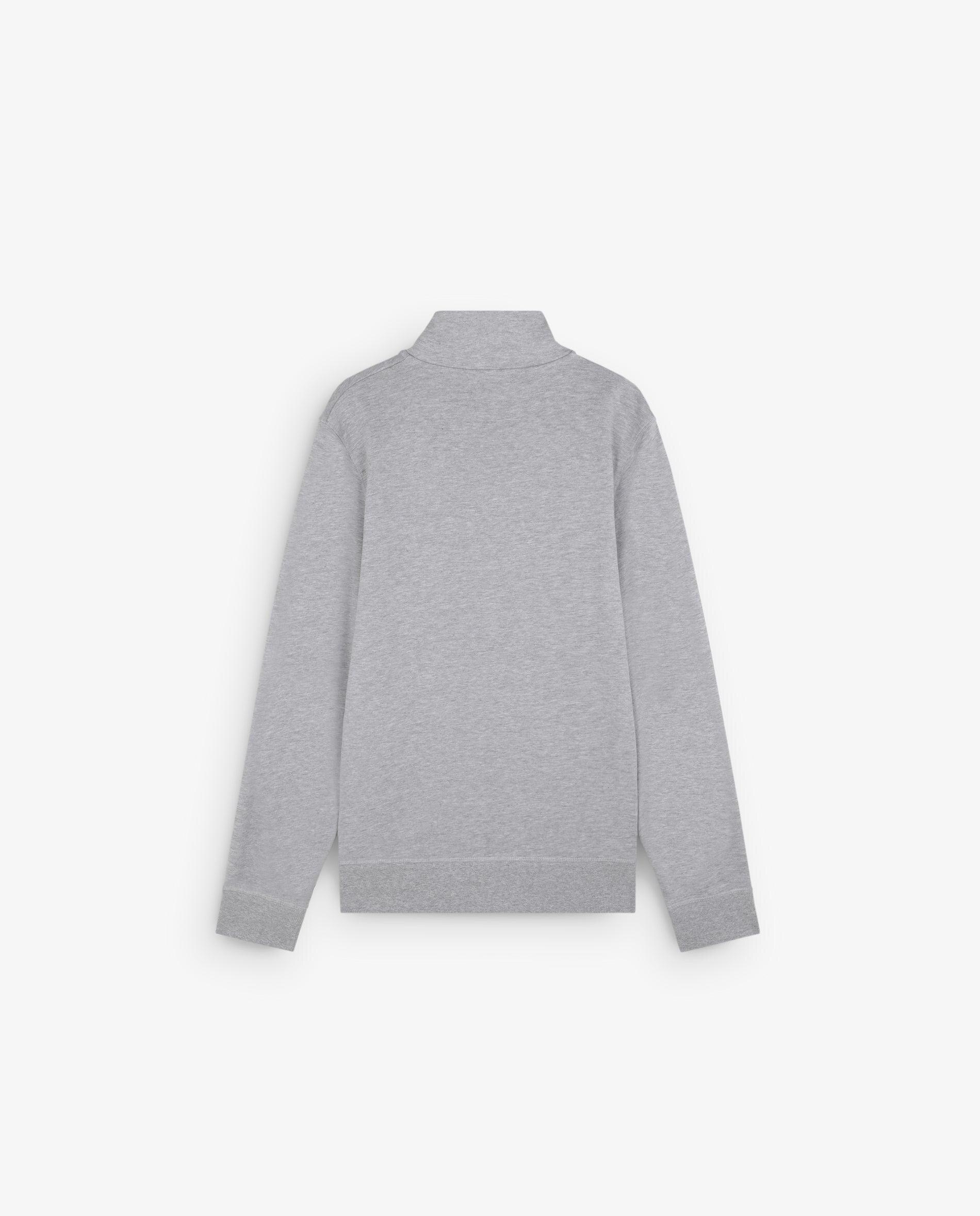 Sweatshirt de Algodão com Fecho Zip Cinzento-2