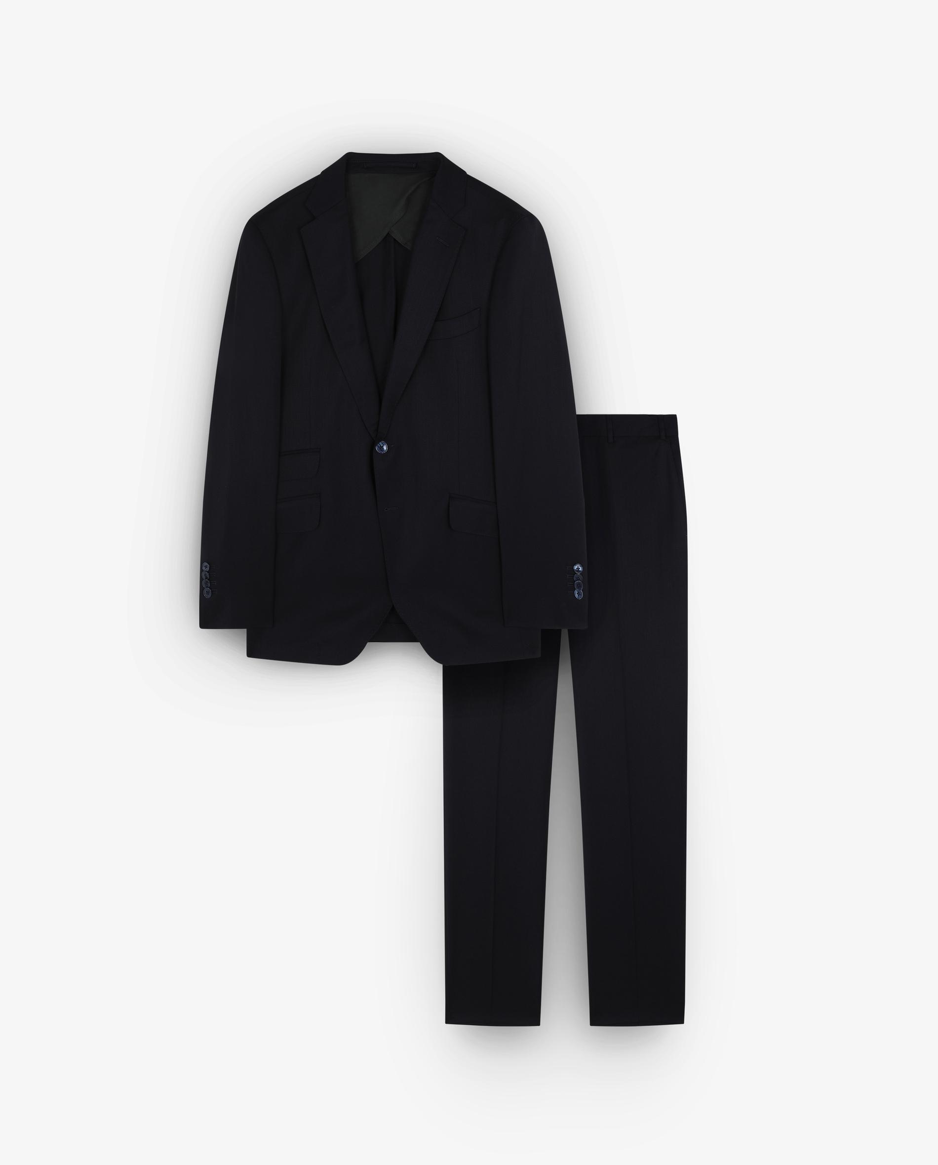 Fato Completo de Lã Regular Fit Azul-marinho-1