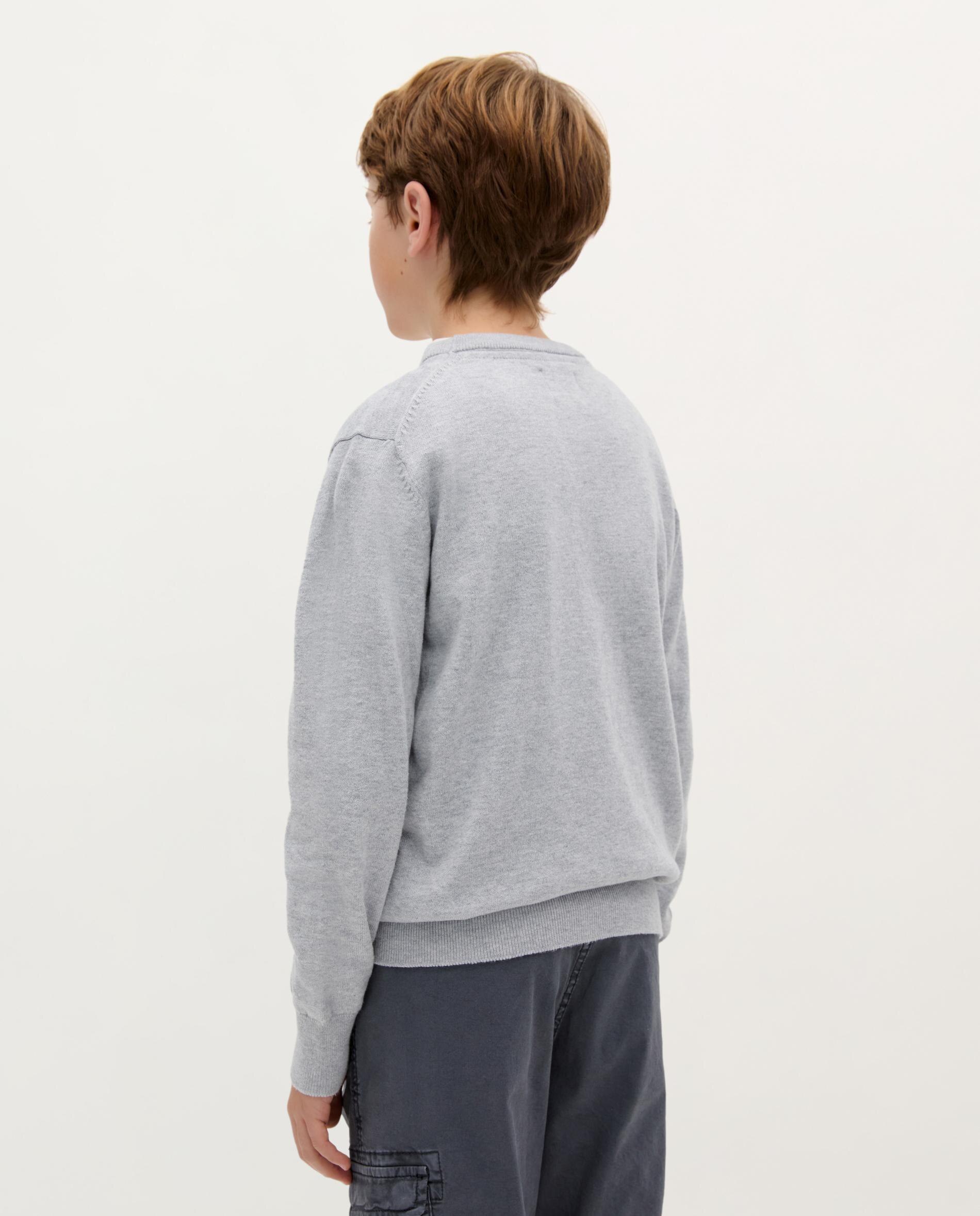 Camisola Infantil Regular Fit de Algodão Cinzento-2