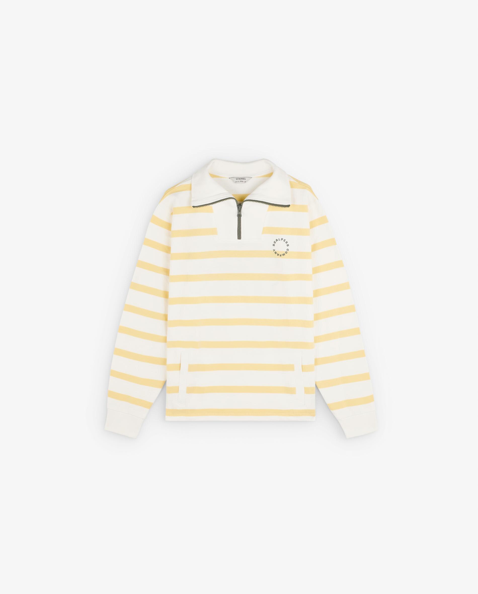 Sweatshirt Infantil de Algodão com Gola Alta de Fecho Zip Scalpers Amarelo-4