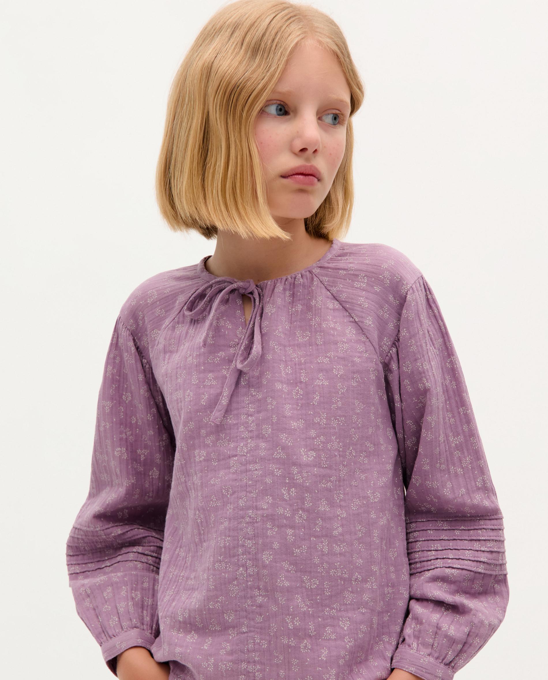 Blusa Infantil de Algodão com Laçada na Gola Scalpers Lilás-1