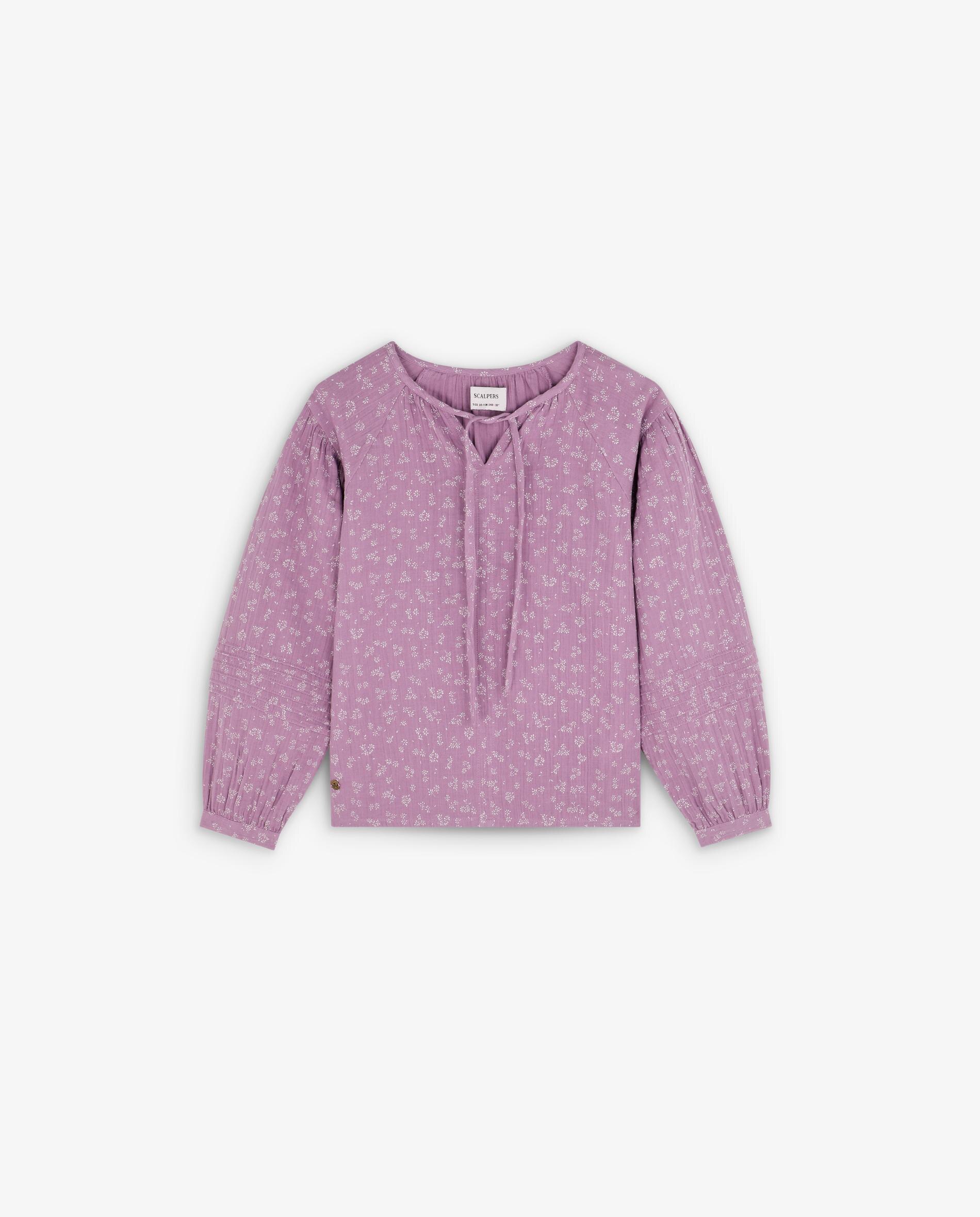 Blusa Infantil de Algodão com Laçada na Gola Scalpers Lilás-4