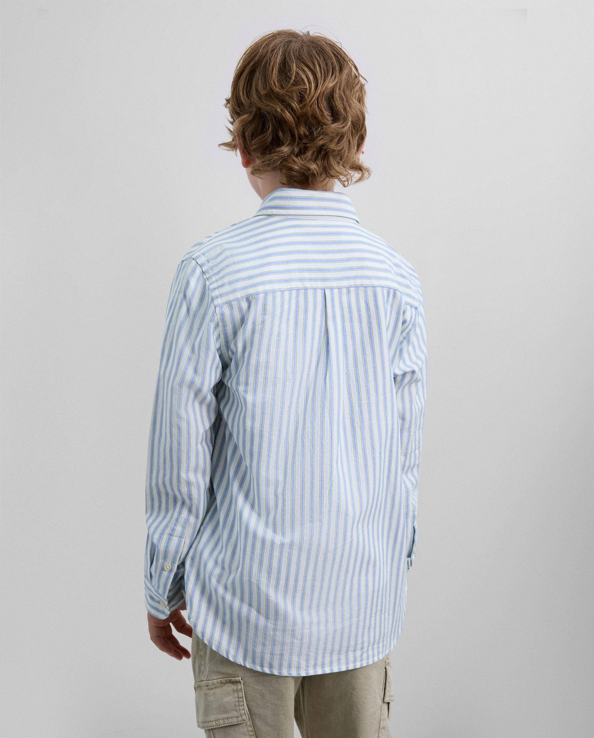 Camisa Oxford Regular Fit com Estampado às Riscas Scalpers Azul-2