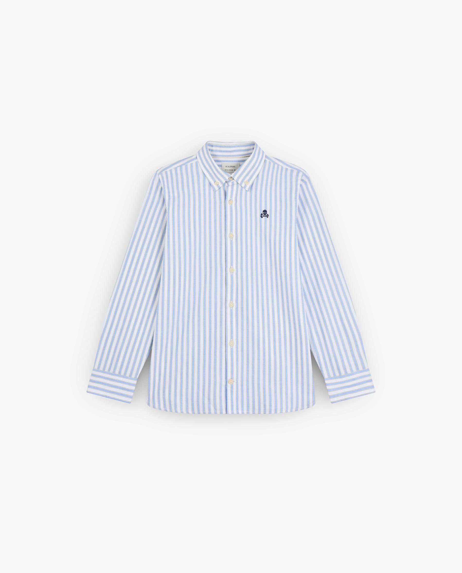 Camisa Oxford Regular Fit com Estampado às Riscas Scalpers Azul-4