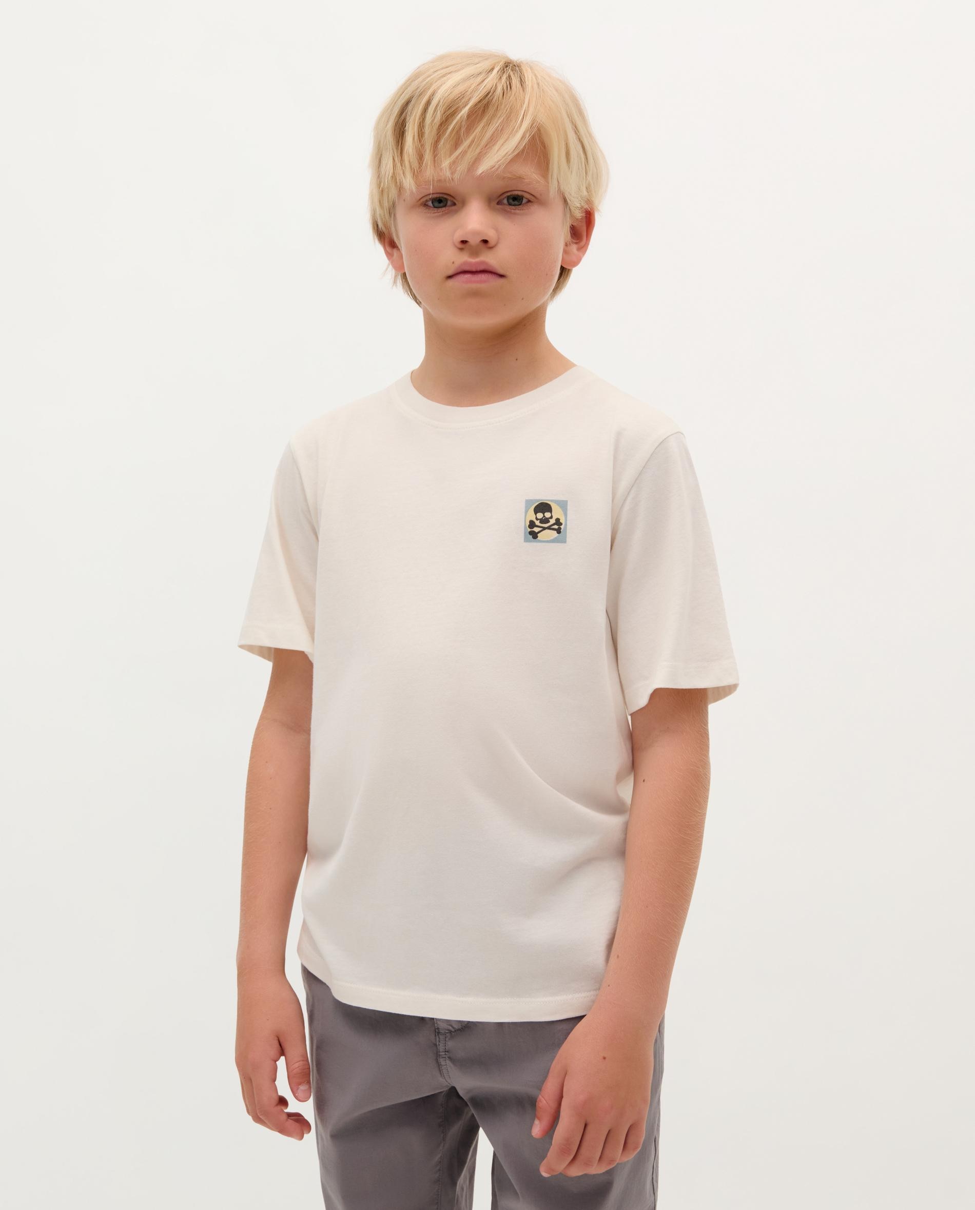 T-shirt Infantil em Algodão de Manga Curta Scalpers Branco-1