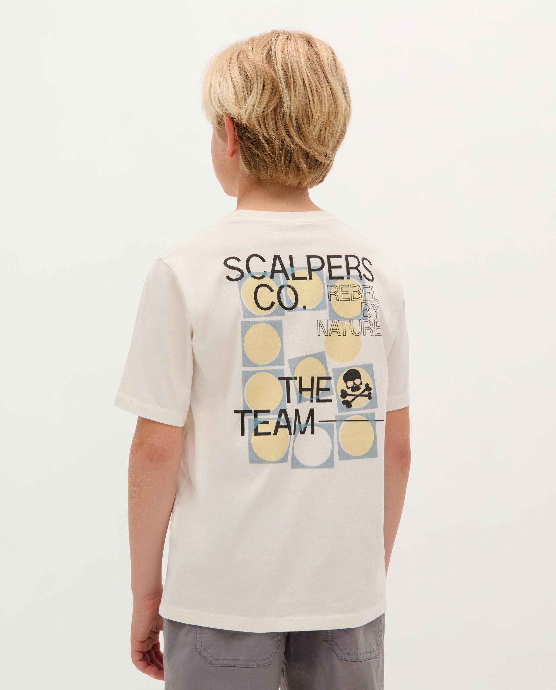 T-shirt Infantil em Algodão de Manga Curta Scalpers Branco-2