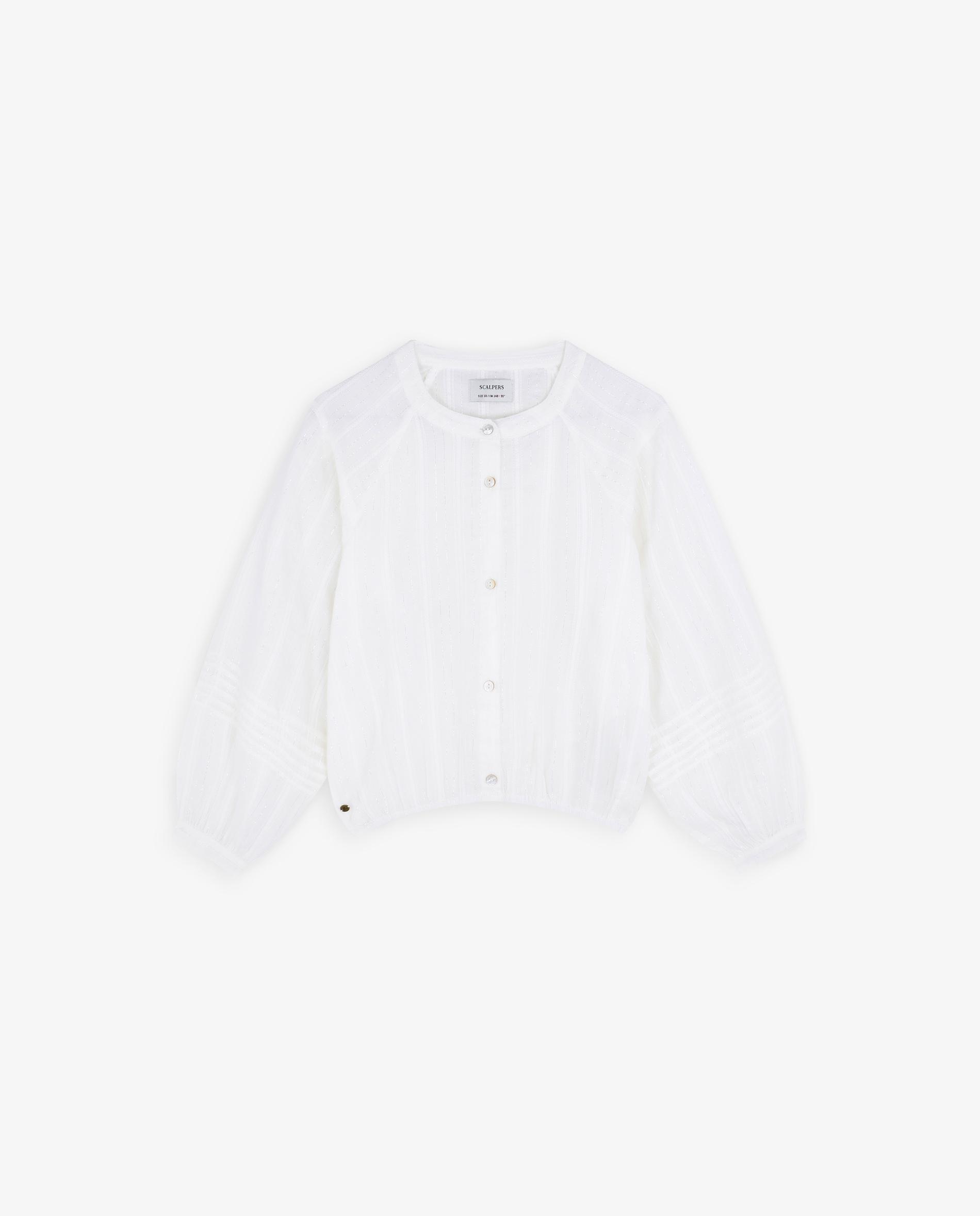 Blusa Regular Fit com Botões Branco-4