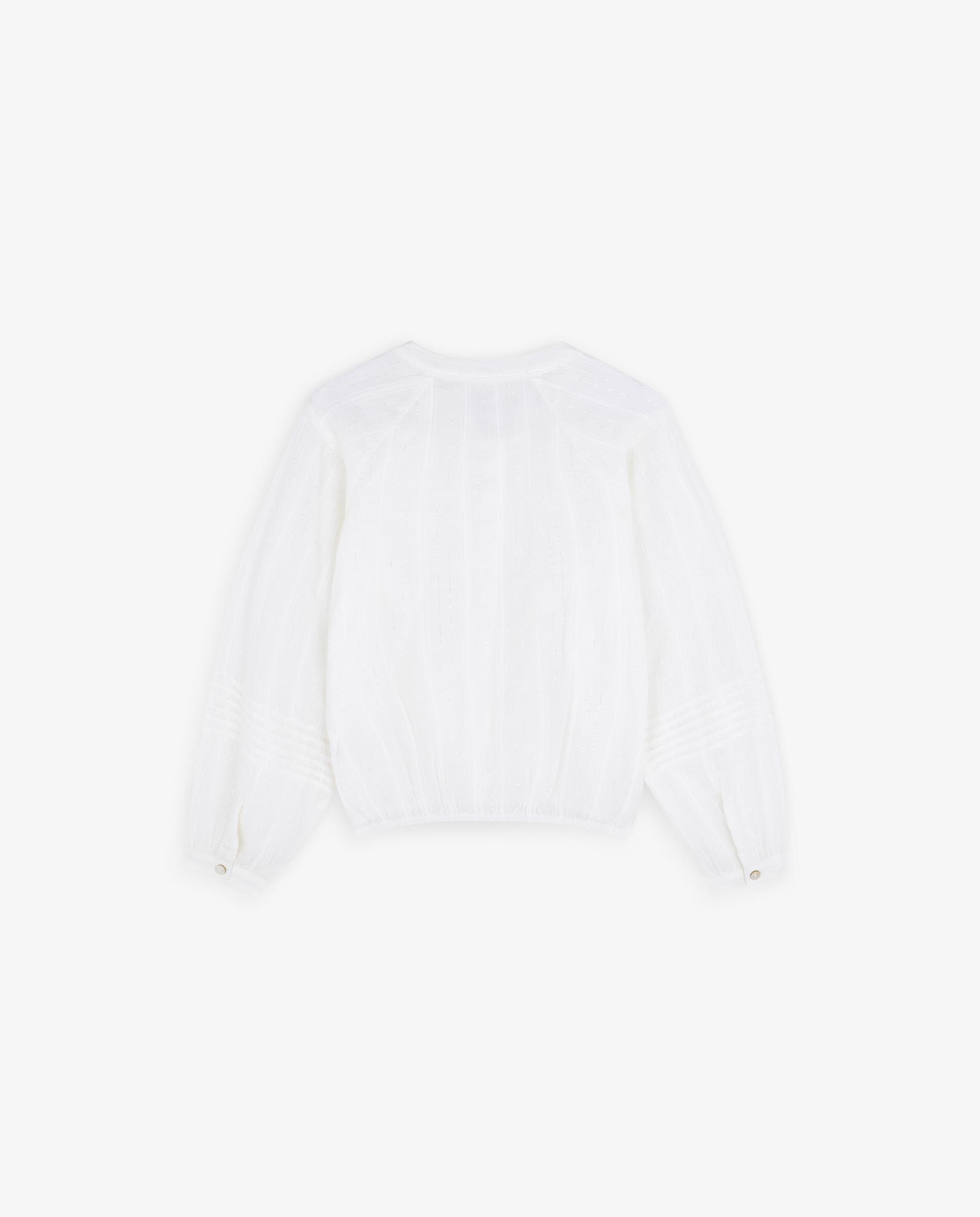 Blusa Regular Fit com Botões Branco-5