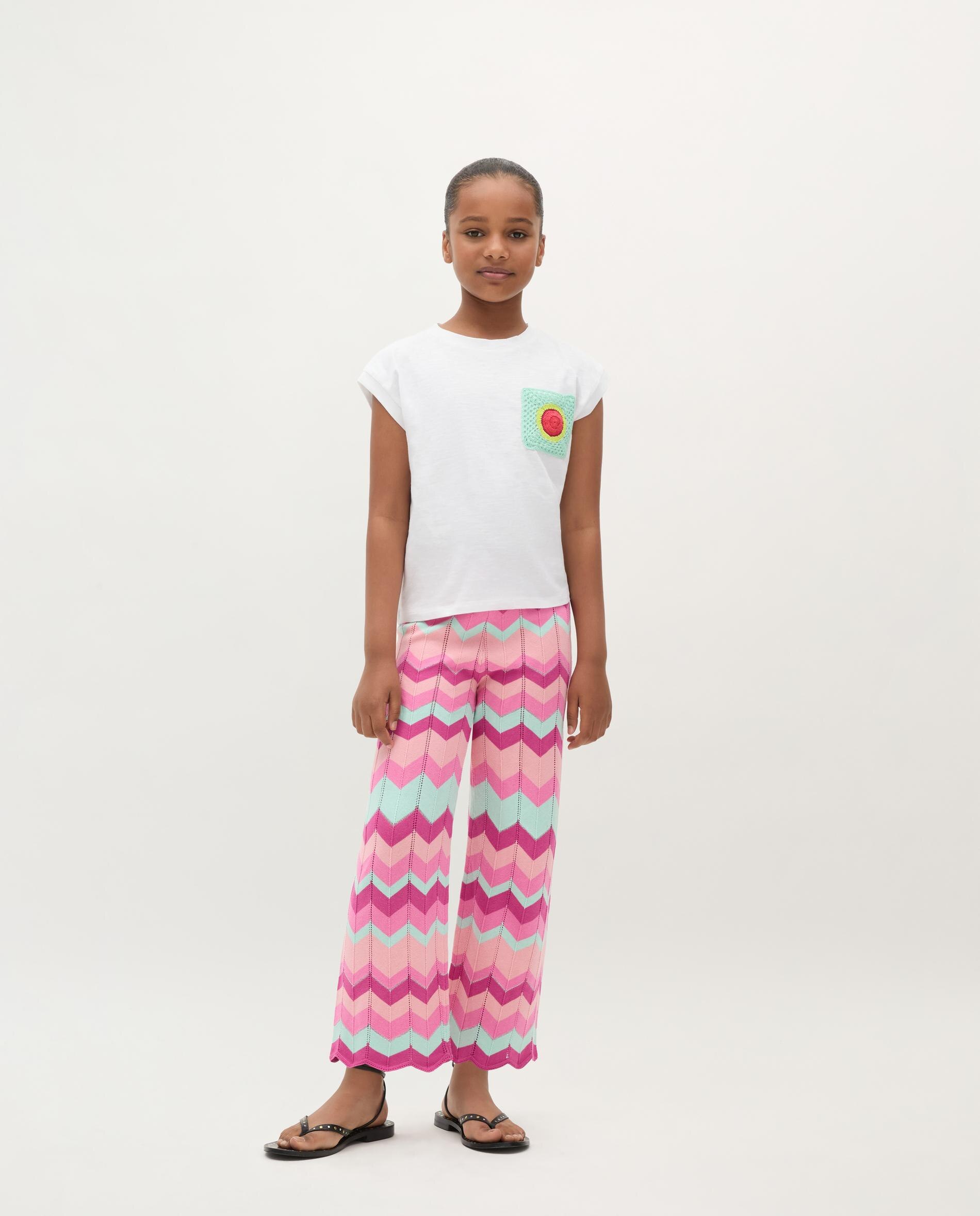 T-shirt Infantil de Algodão com Detalhes em Croché Scalpers Branco-3