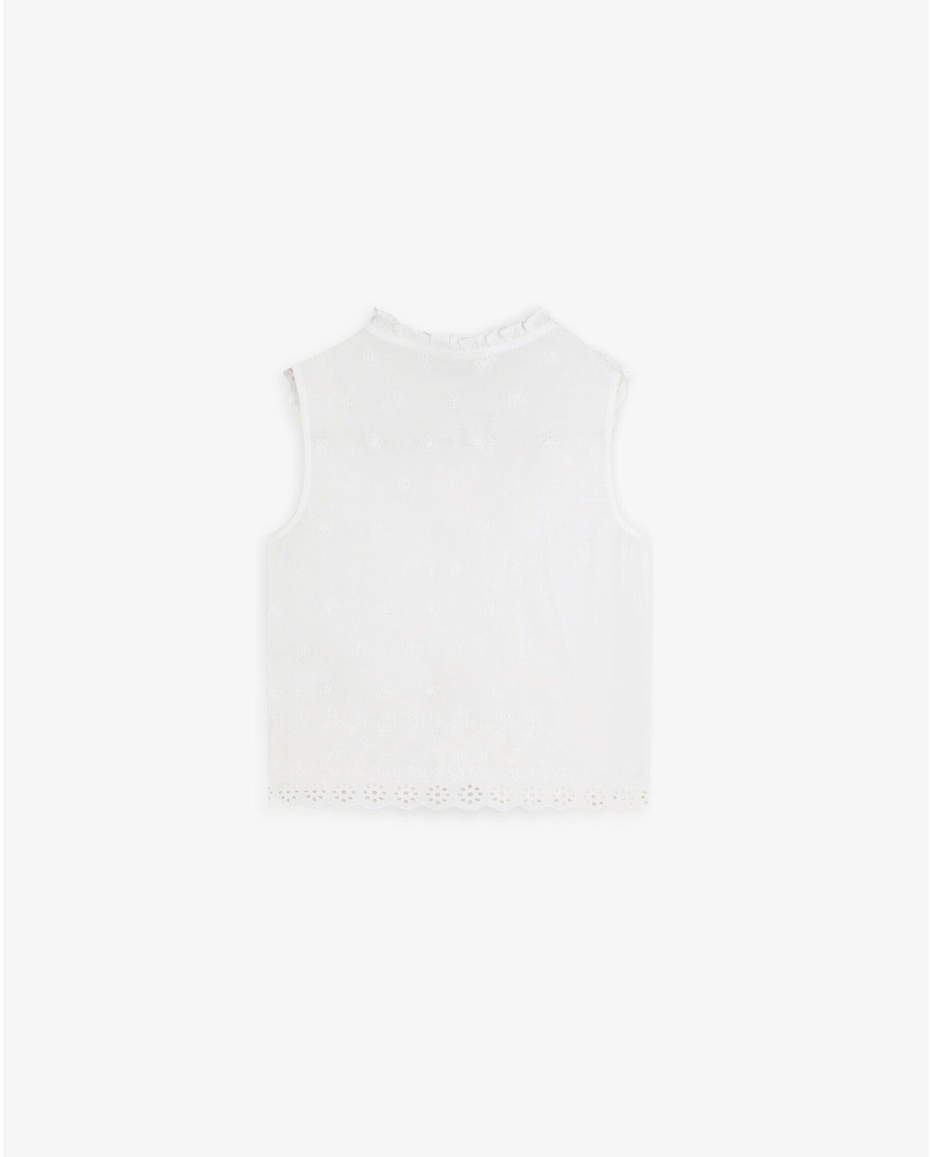 Blusa com Folhos e Bordado Suíço Scalpers Branco-5