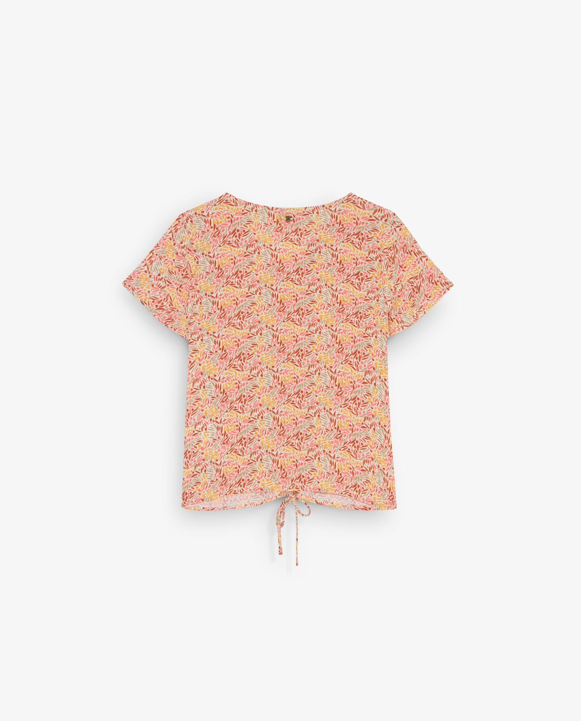 Blusa Infantil com Franzido Frontal e Estampado de Flores Multicolor-5