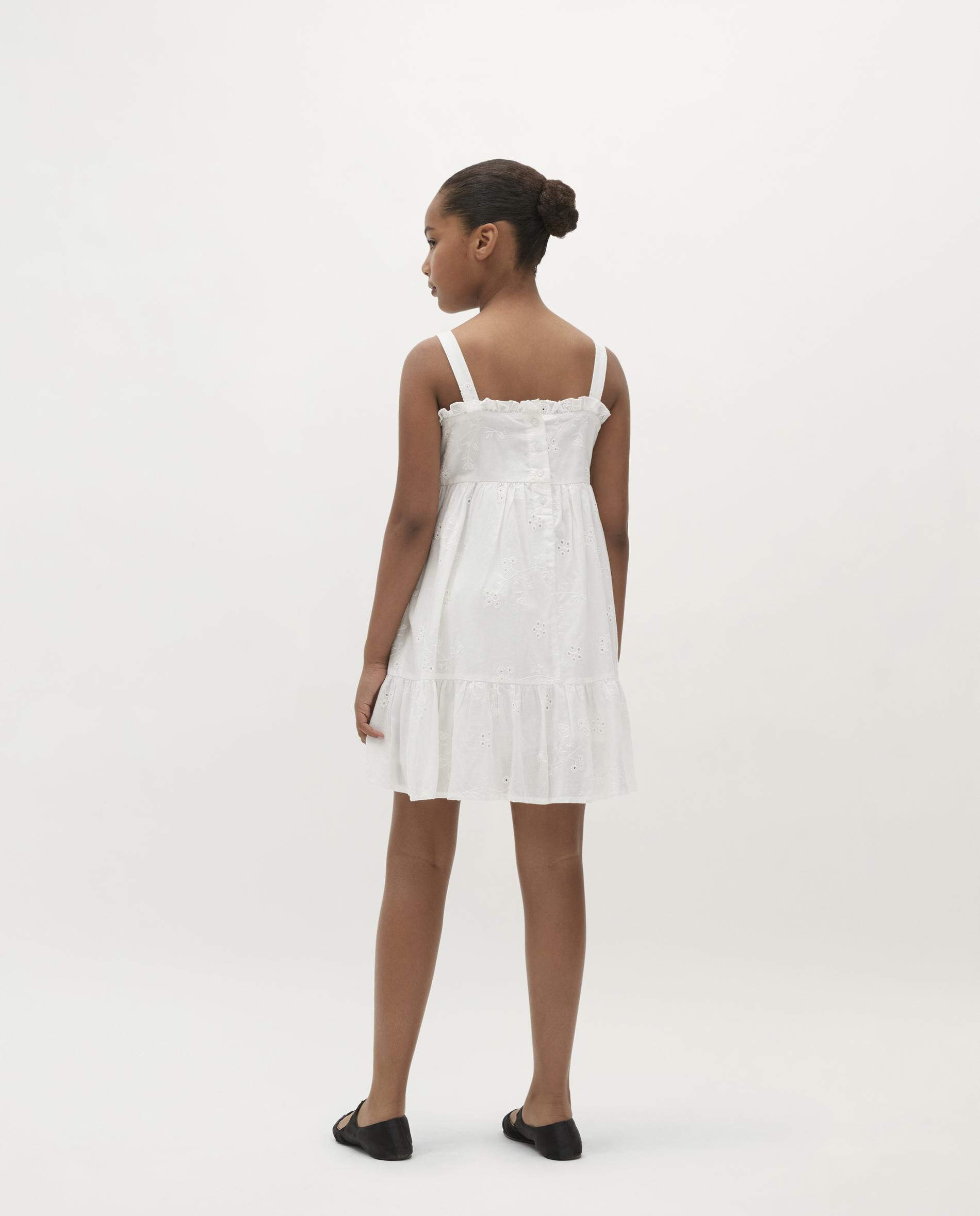 Vestido de Algodão com Detalhes Perfurados Branco-2