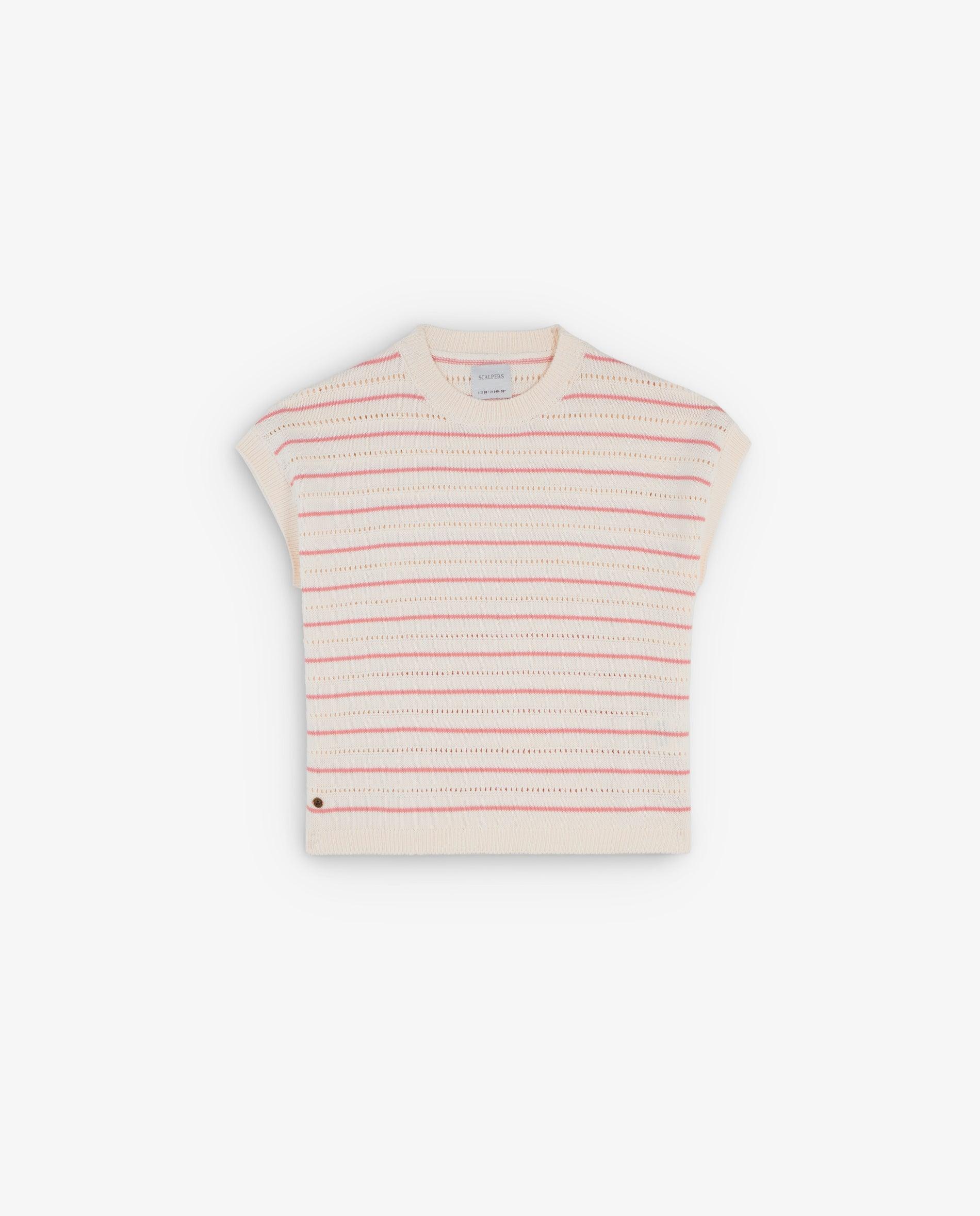 T-shirt Infantil de Malha sem Mangas Coral-4