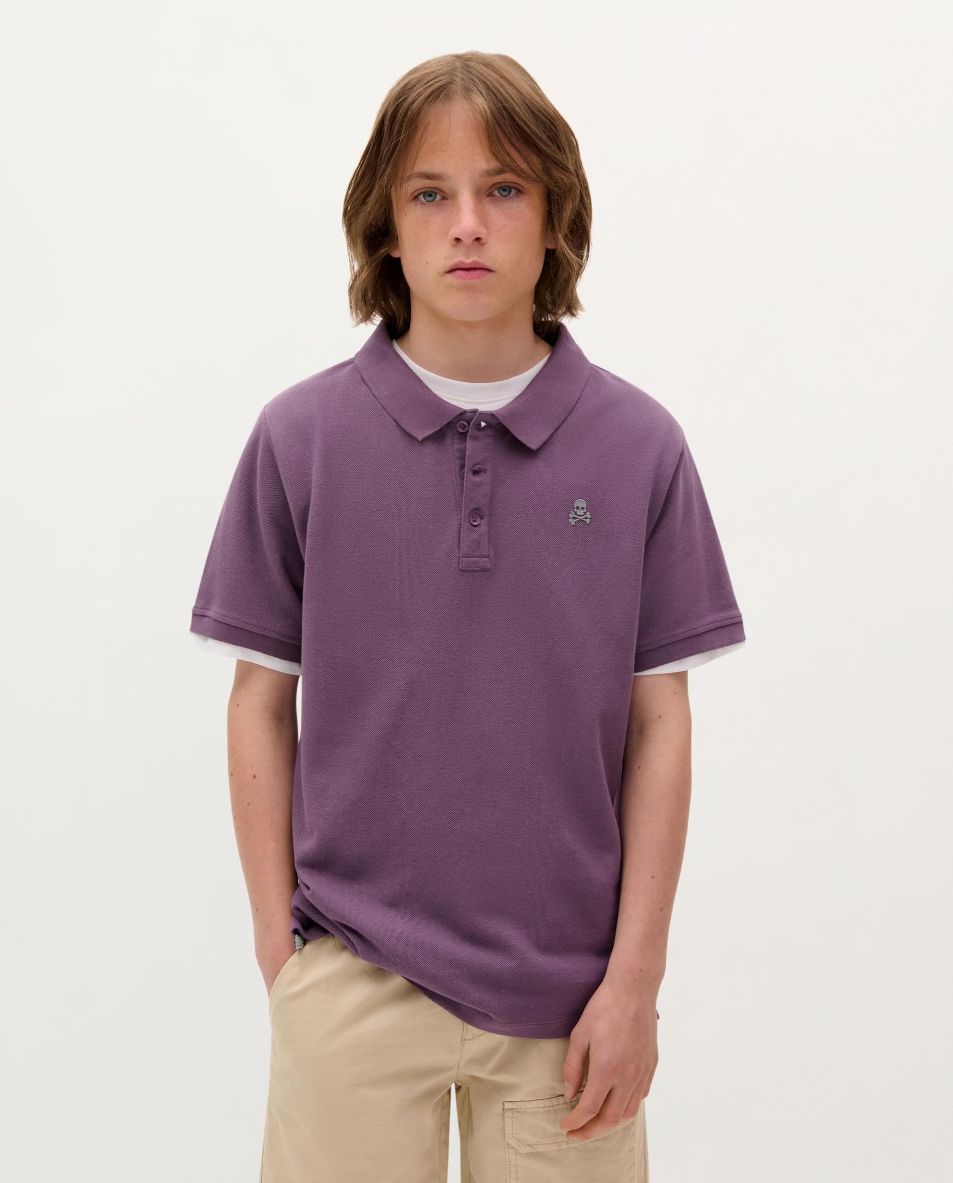 Polo Infantil Regular Fit de Algodão Scalpers Roxo-1