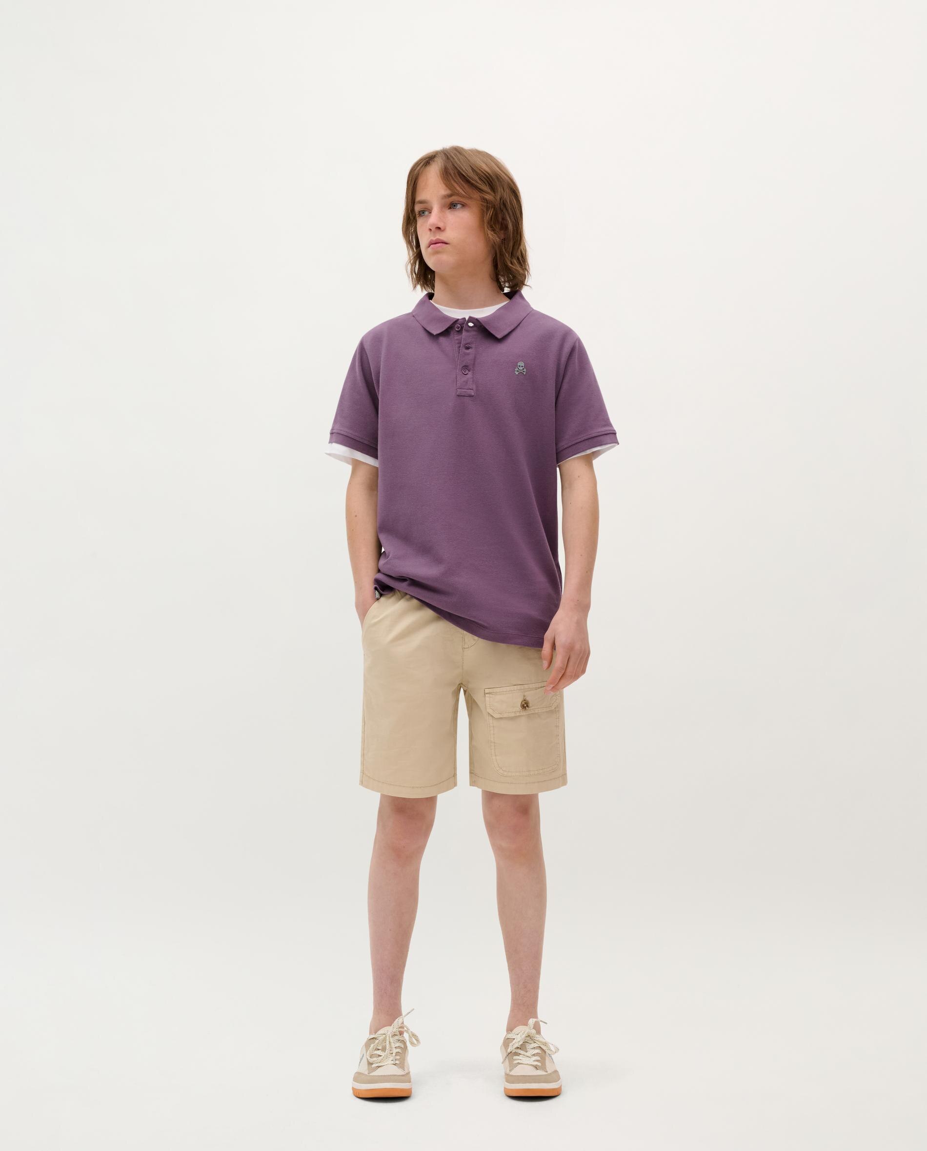 Polo Infantil Regular Fit de Algodão Scalpers Roxo-3