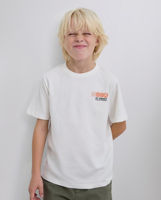 Imagem 0 de T-shirt Infantil de Manga Curta com Ilustração Posterior